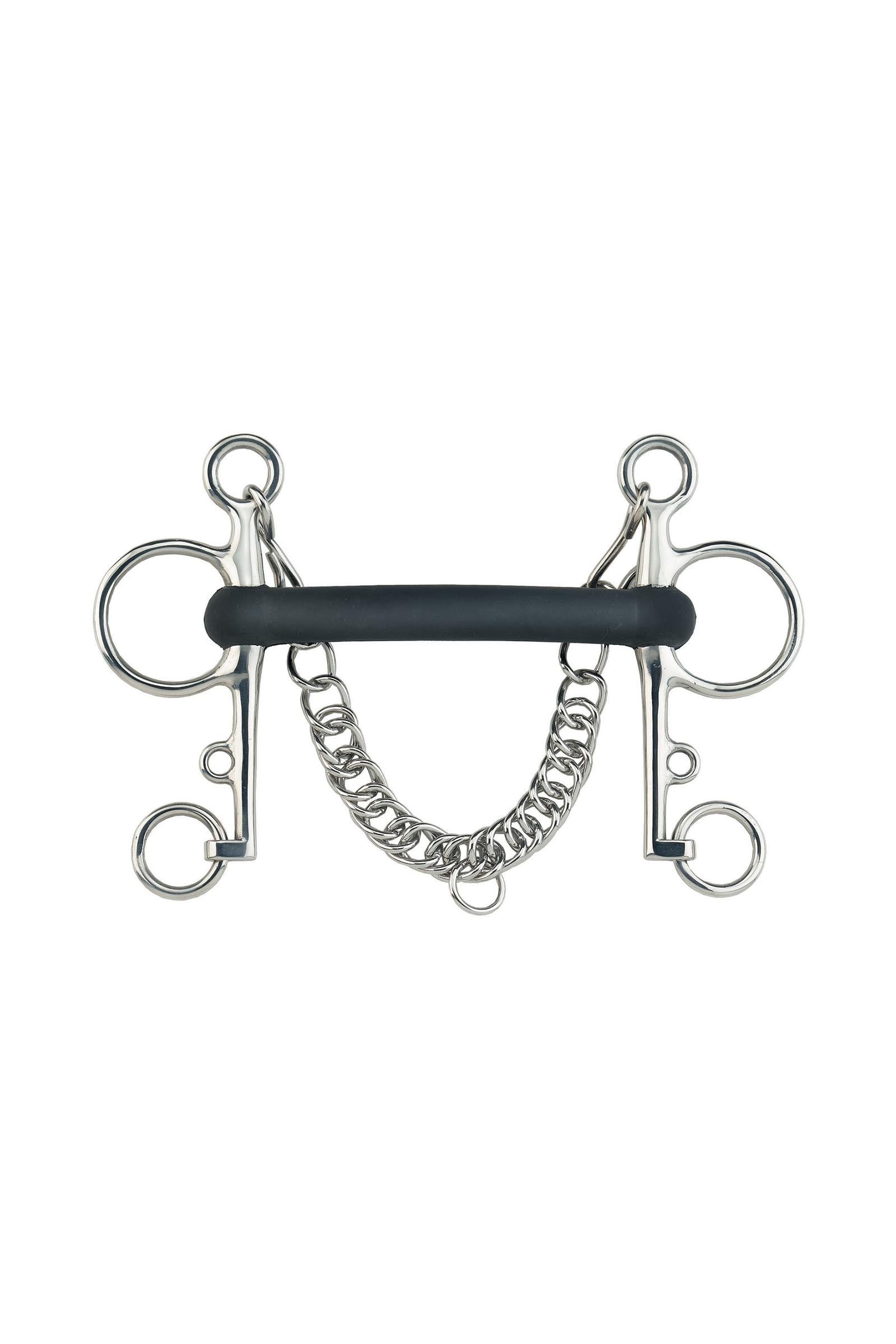 Sprenger pelham, twarda guma prosta, 18 mm, stal nierdzewna Wędzidła
