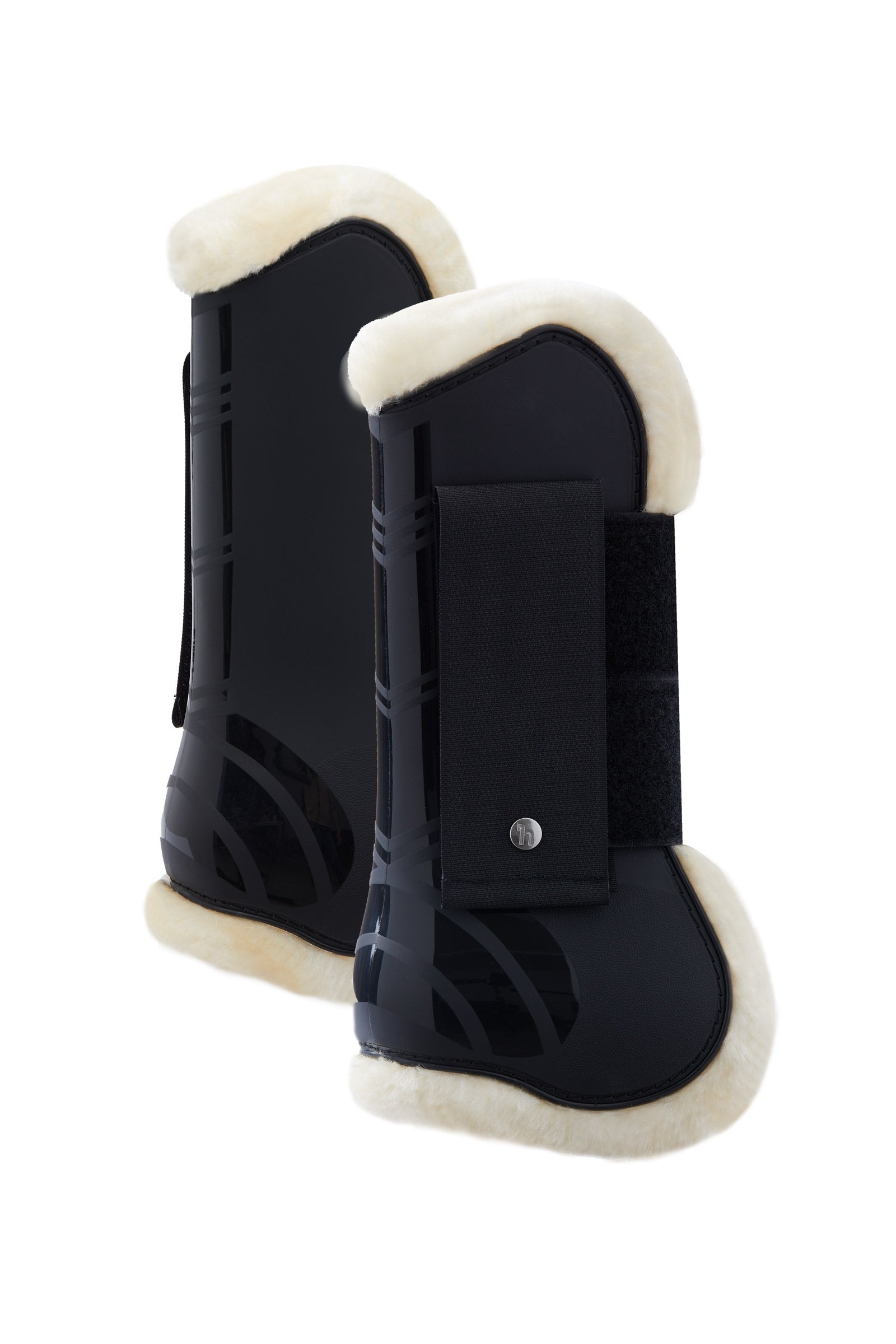 Horze Caliber Tendon Boots with Faux Fur Lining Leg Protection & Hoof Protection for Horses