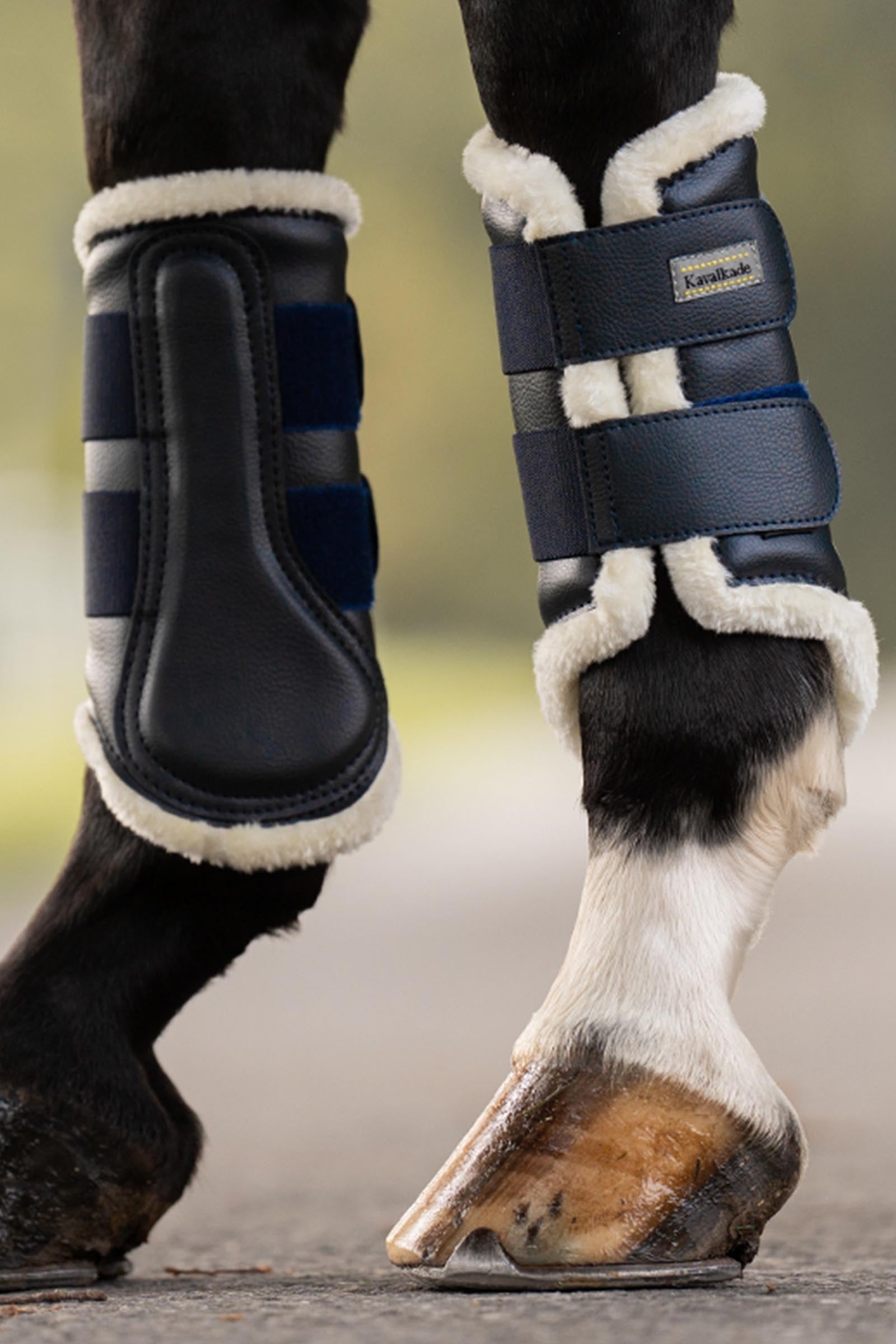 Kavalkade Anatomic Synthetic Leather Boots With Faux Fur Leg Protection & Hoof Protection for Horses
