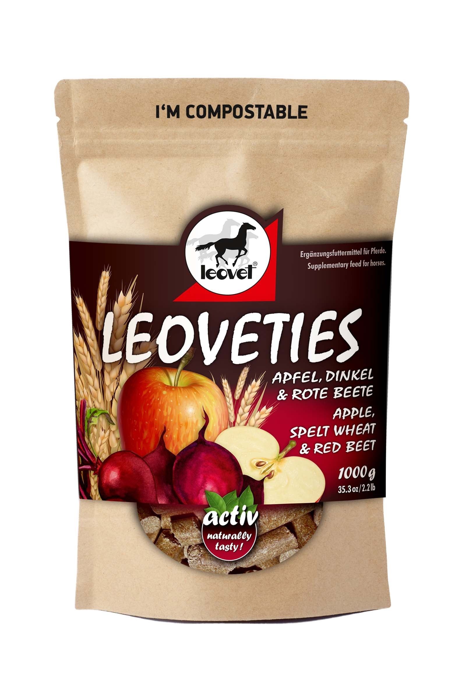 Leovet Leoveties Jabłko, Pszenica Speal i Burak Czerwony, 1 Kg Horse Feed & Nutrition