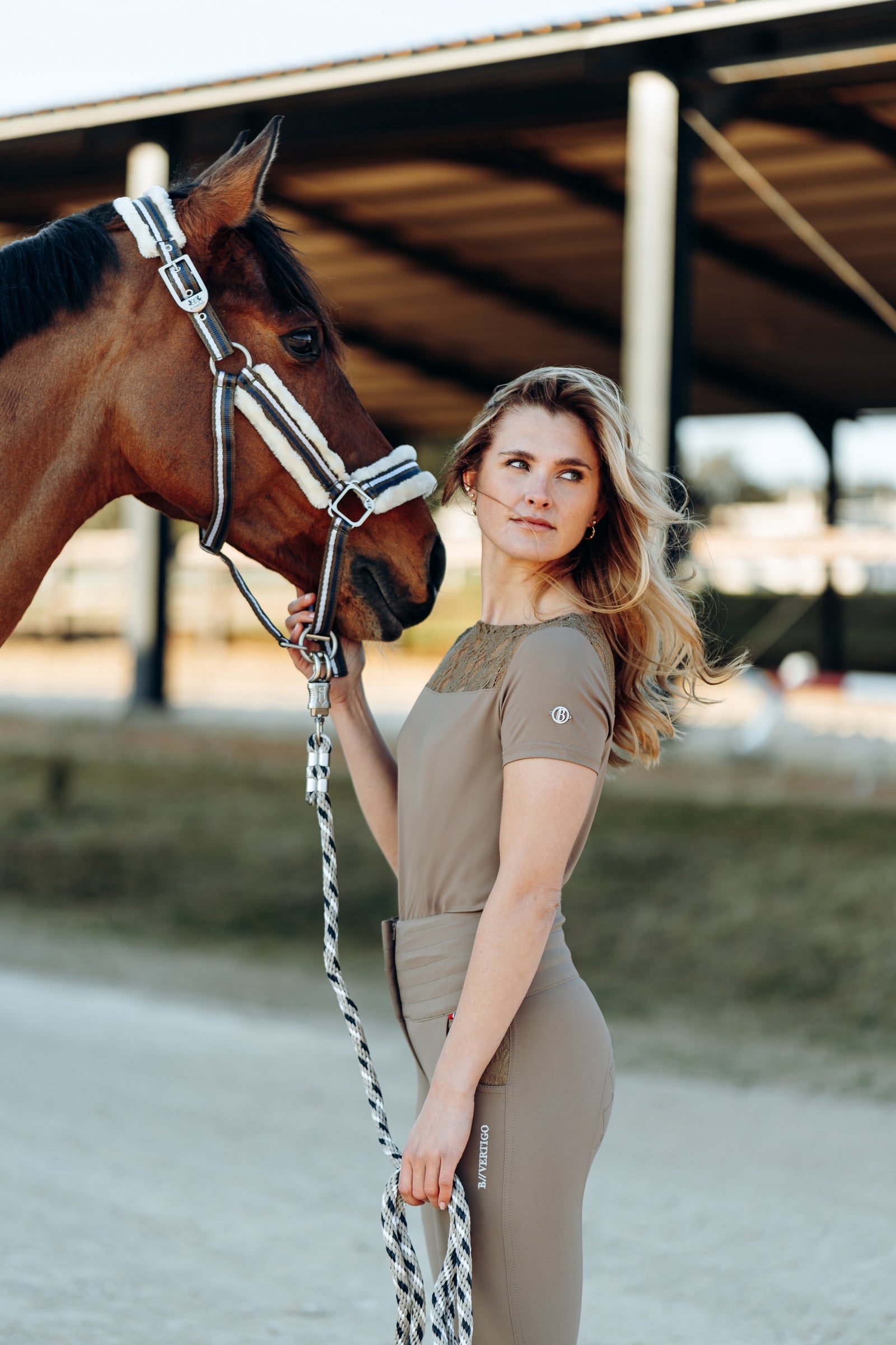 B Vertigo Cameron Halter with Faux Fur Halters & Leads