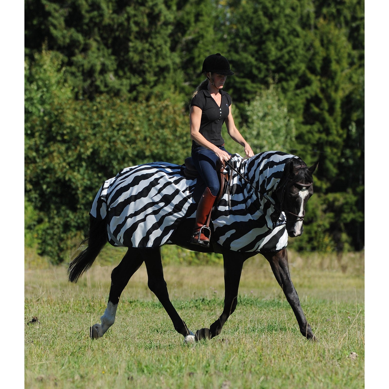 Bucas Buzz-Off Riding Zebra Derka do latania i jazdy konnej Derki
