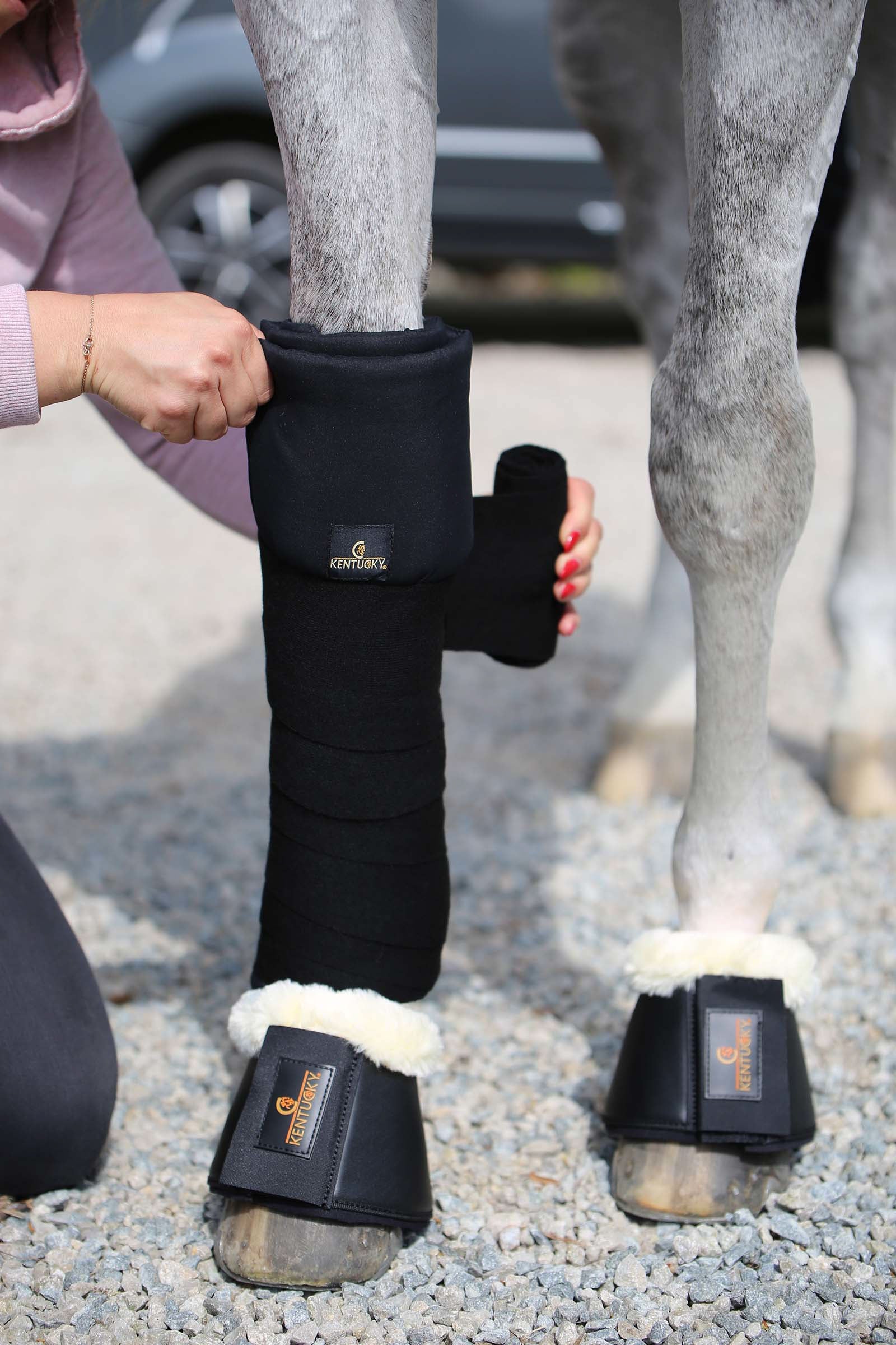 Kentucky Horsewear Podkładki pod owijki Stable, 4 sztuki w zestawie Leg Protection & Hoof Protection for Horses