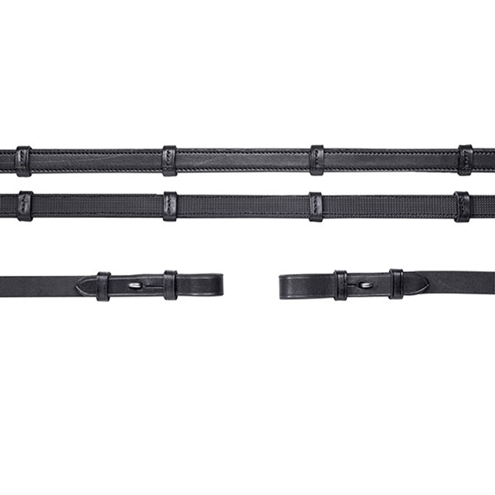Schockemöhle Sports Wodze skórzane (guma w środku), wodze do ogłowia munsztukowego Double Bridle Basic Ogłowia i wodze