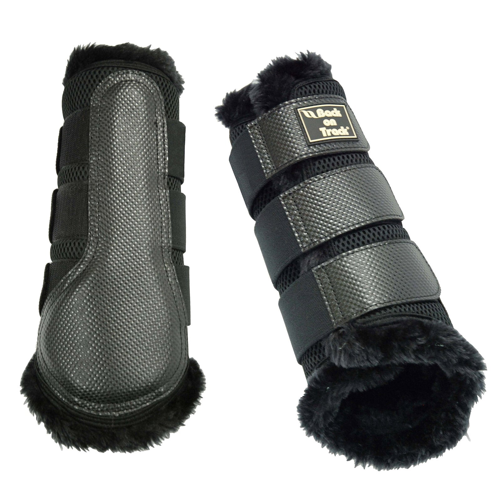 Back on Track Ochraniacze Brush, z siatką 3D, ze sztucznym futrem, L-XL Leg Protection & Hoof Protection for Horses