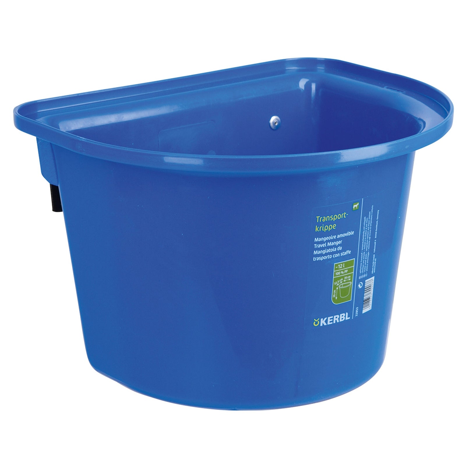 Kerbl Travel manger 12L, plastic w/ hoock-in bail Horse Feeders & Waterers