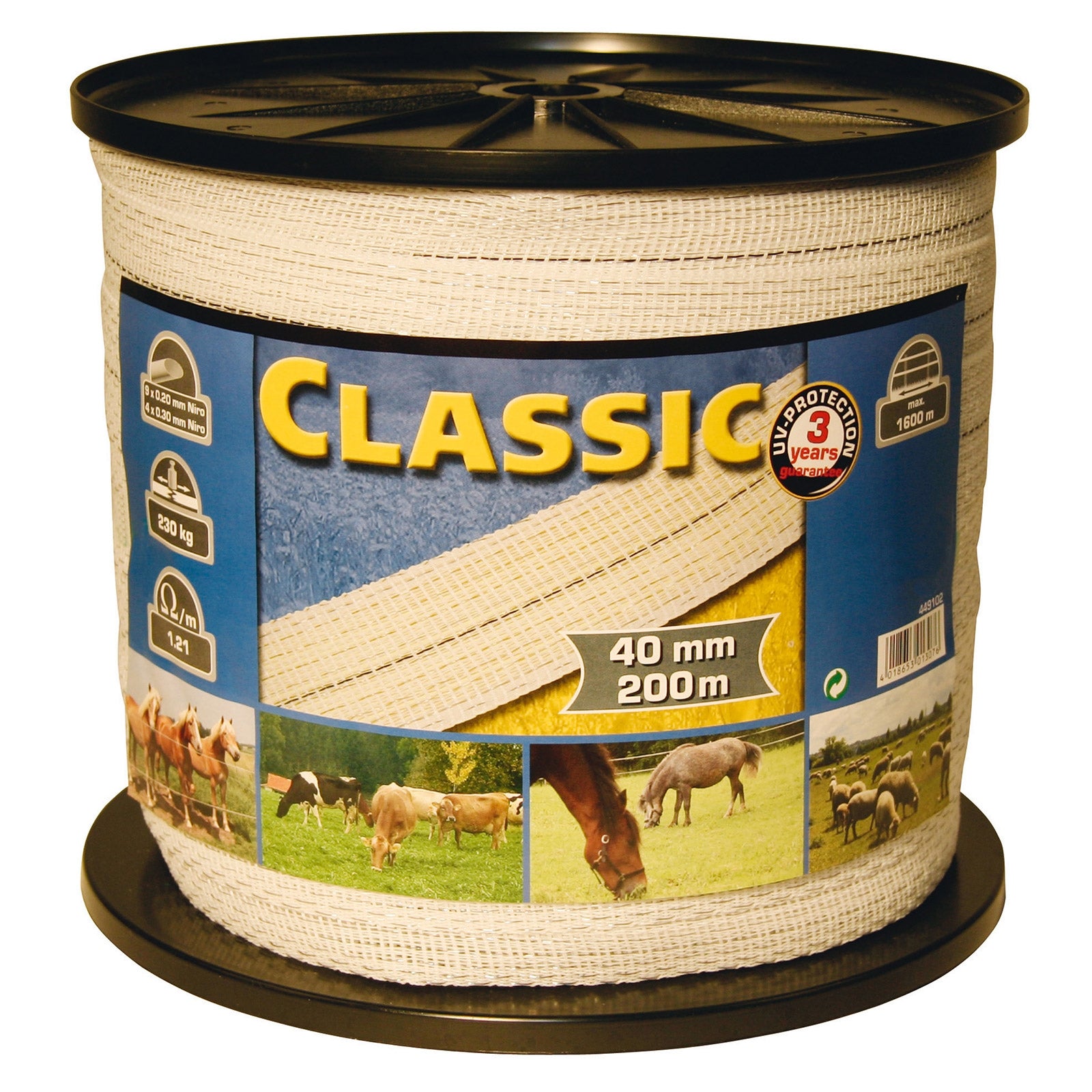 Farm Patrol Taśma ogrodzeniowa Classic 200 m, 40 mm, 9x0,2+4x0,3 niro Ogrodzenia elektryczne i wyposażenie