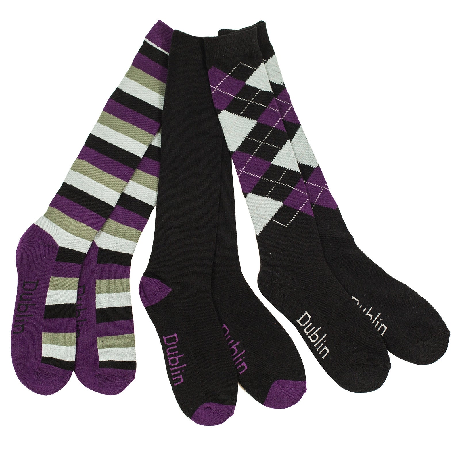 Dublin Socks 3 Pack/ 3 pattern Podkolanówki jeździeckie