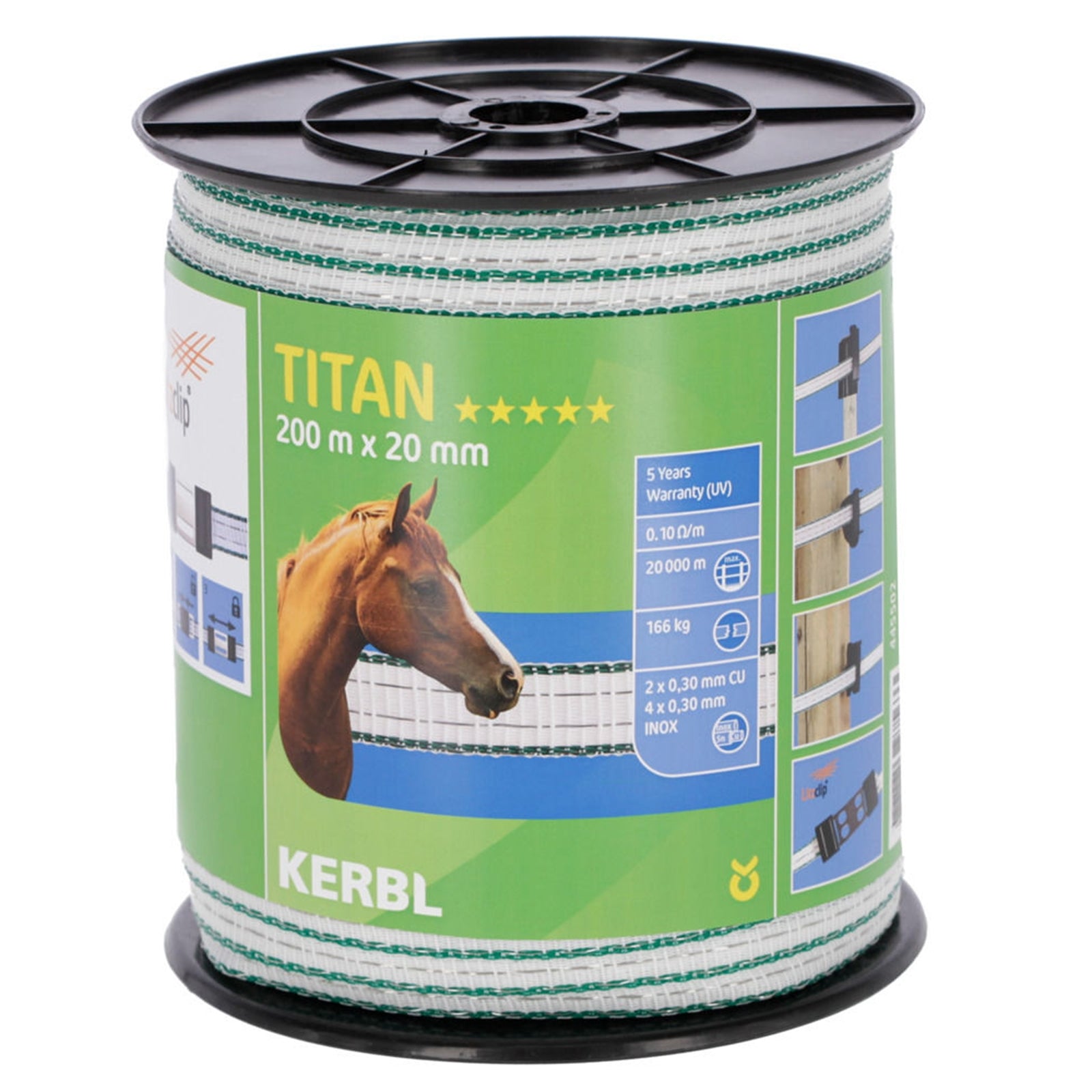Kerbl Taśma do pastucha elektrycznego Titan 20mm Ogrodzenia elektryczne i wyposażenie