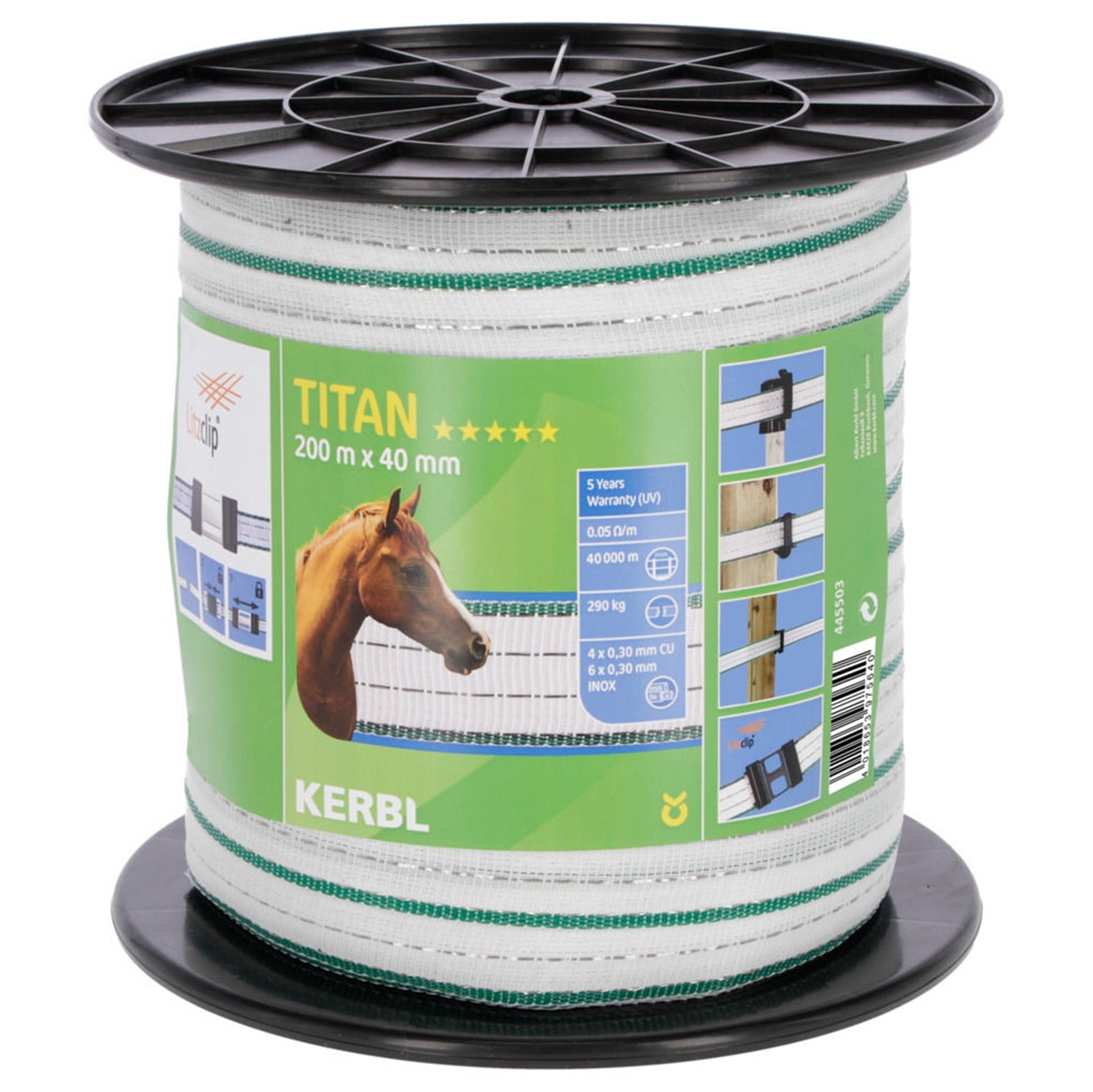 Kerbl Taśma do pastucha elektrycznego Titan 40mm Ogrodzenia elektryczne i wyposażenie