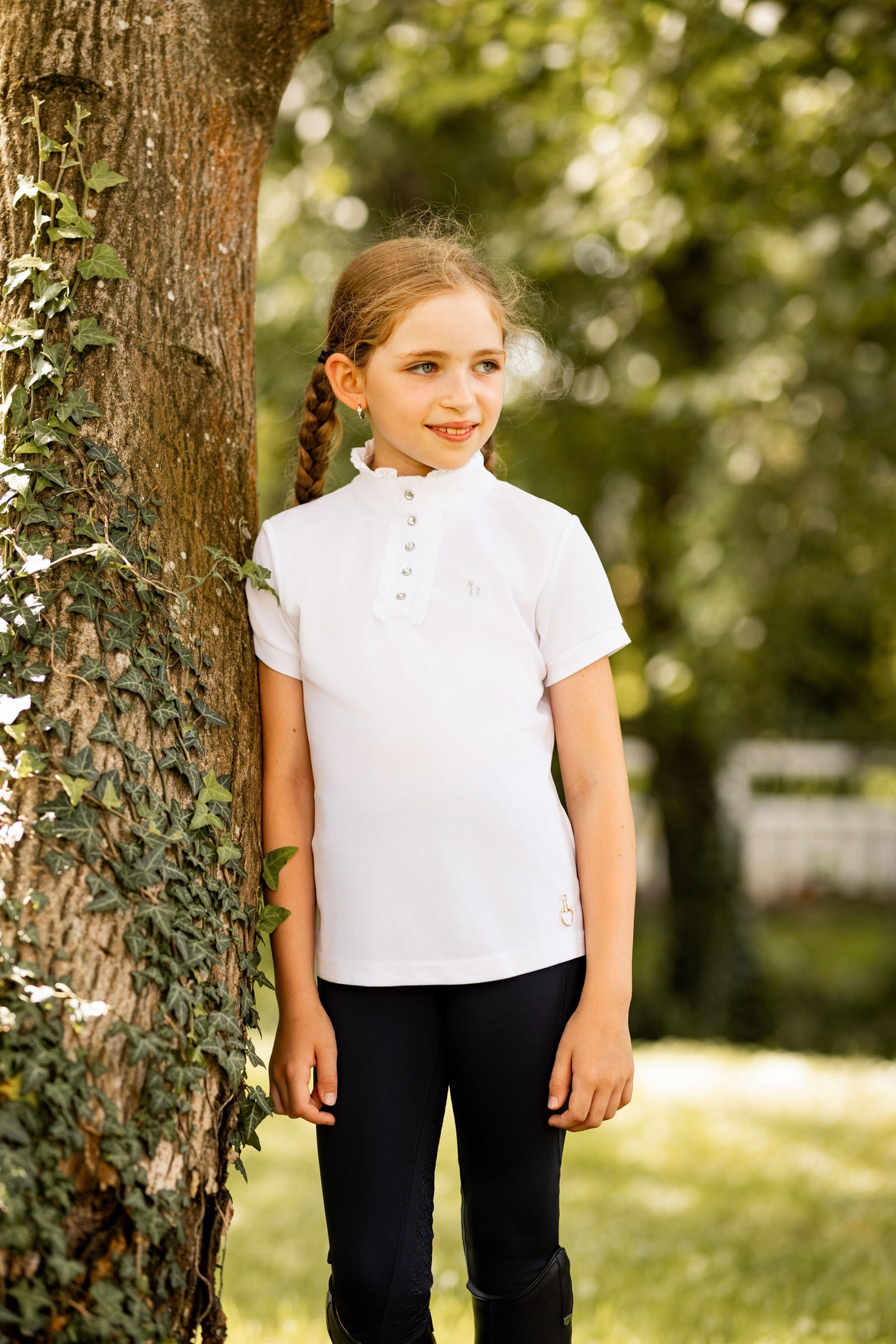 Horze Christel Kids Short Sleeve Ruffle Show Shirt Kids Apparel