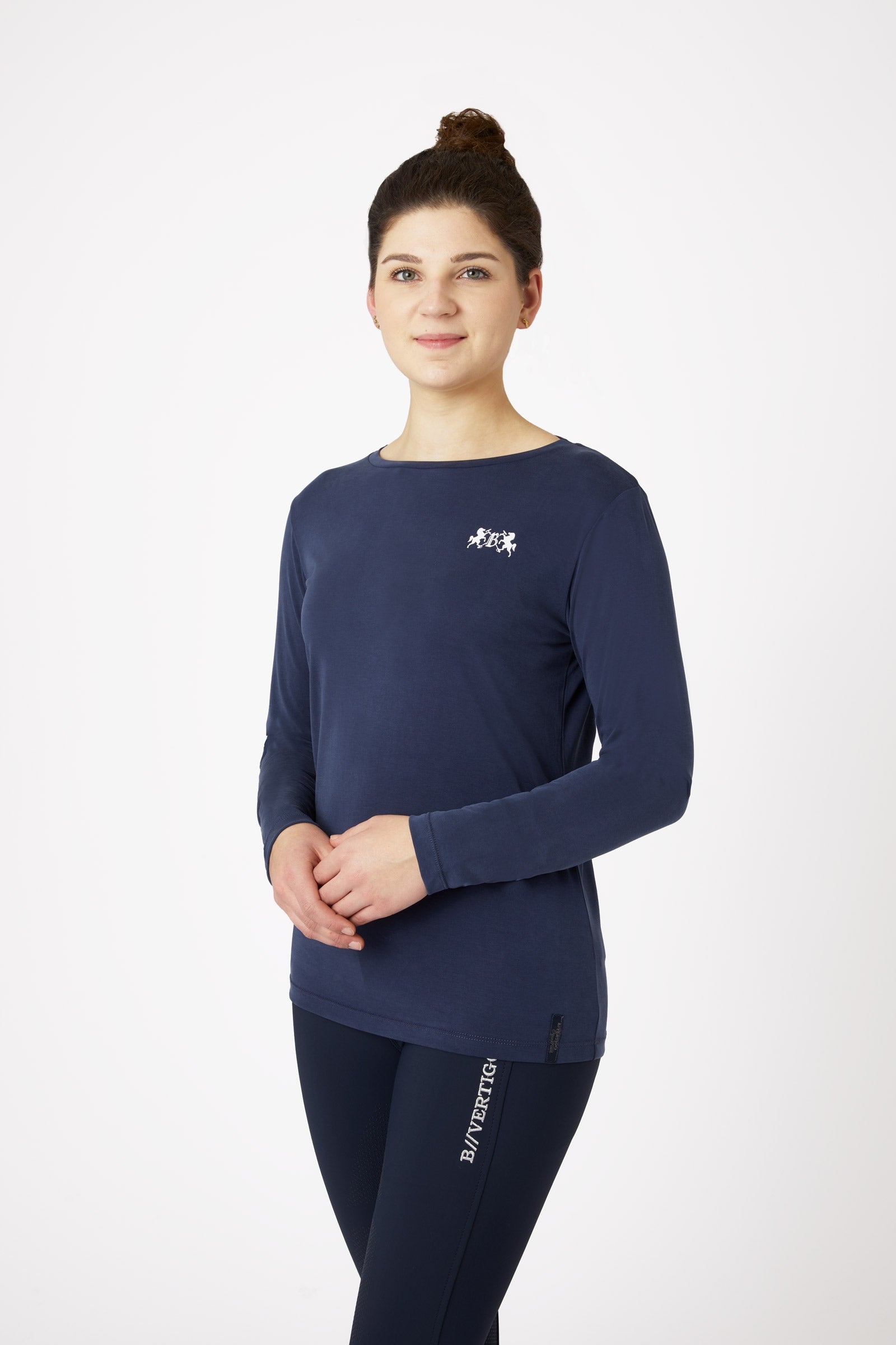 B Vertigo Damski t-shirt Daniele z długim rękawem Odzież jeździecka damska