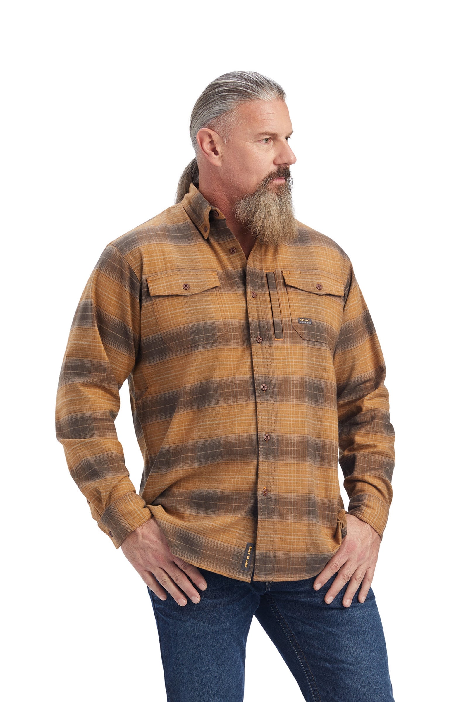 Ariat Rebar flanelowa koszula robocza DuraStretch Odzież jeździecka męska