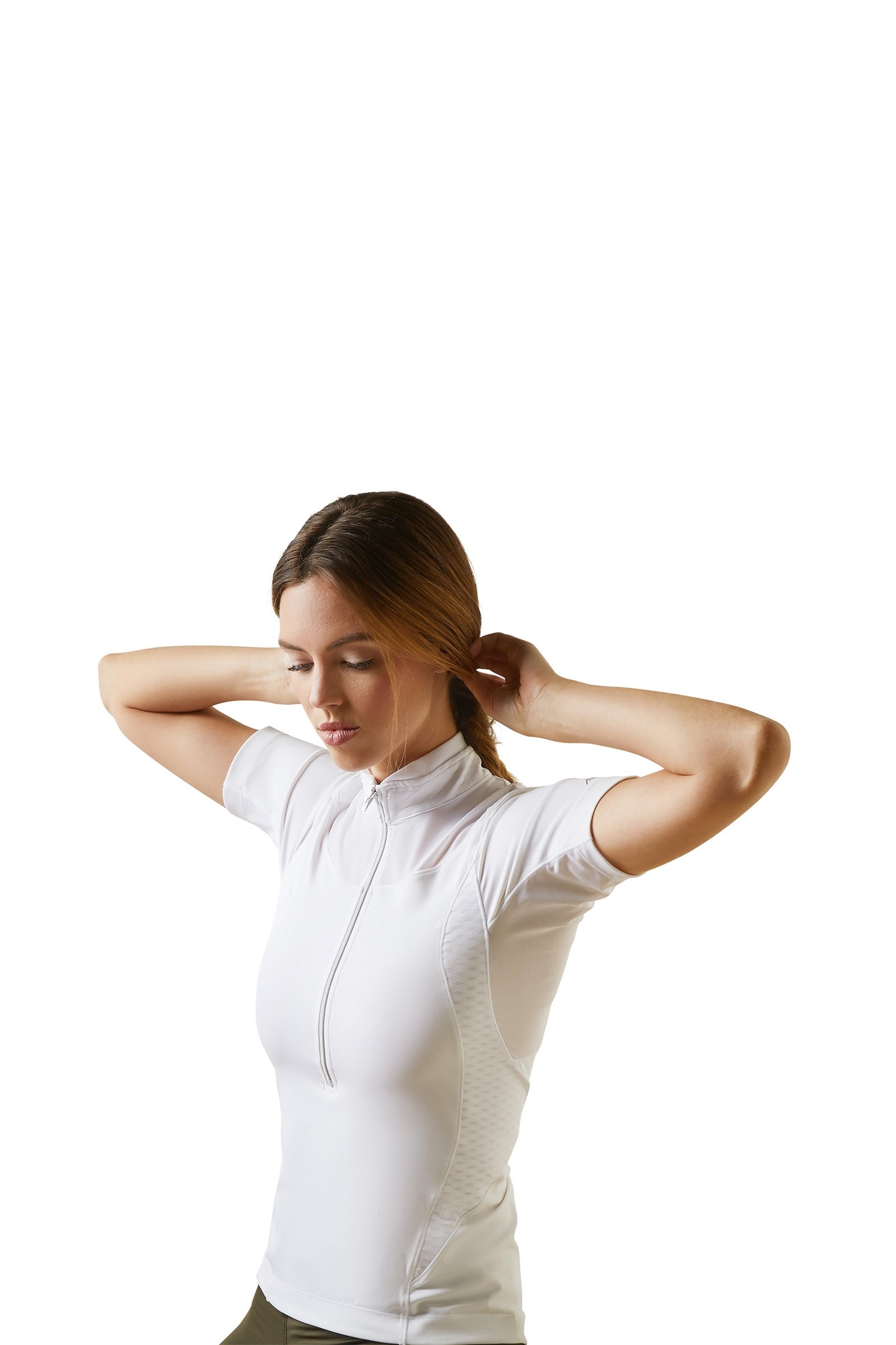 Ariat Damska koszulka konkursowa Ascent z zamkiem 1/4 Odzież jeździecka damska