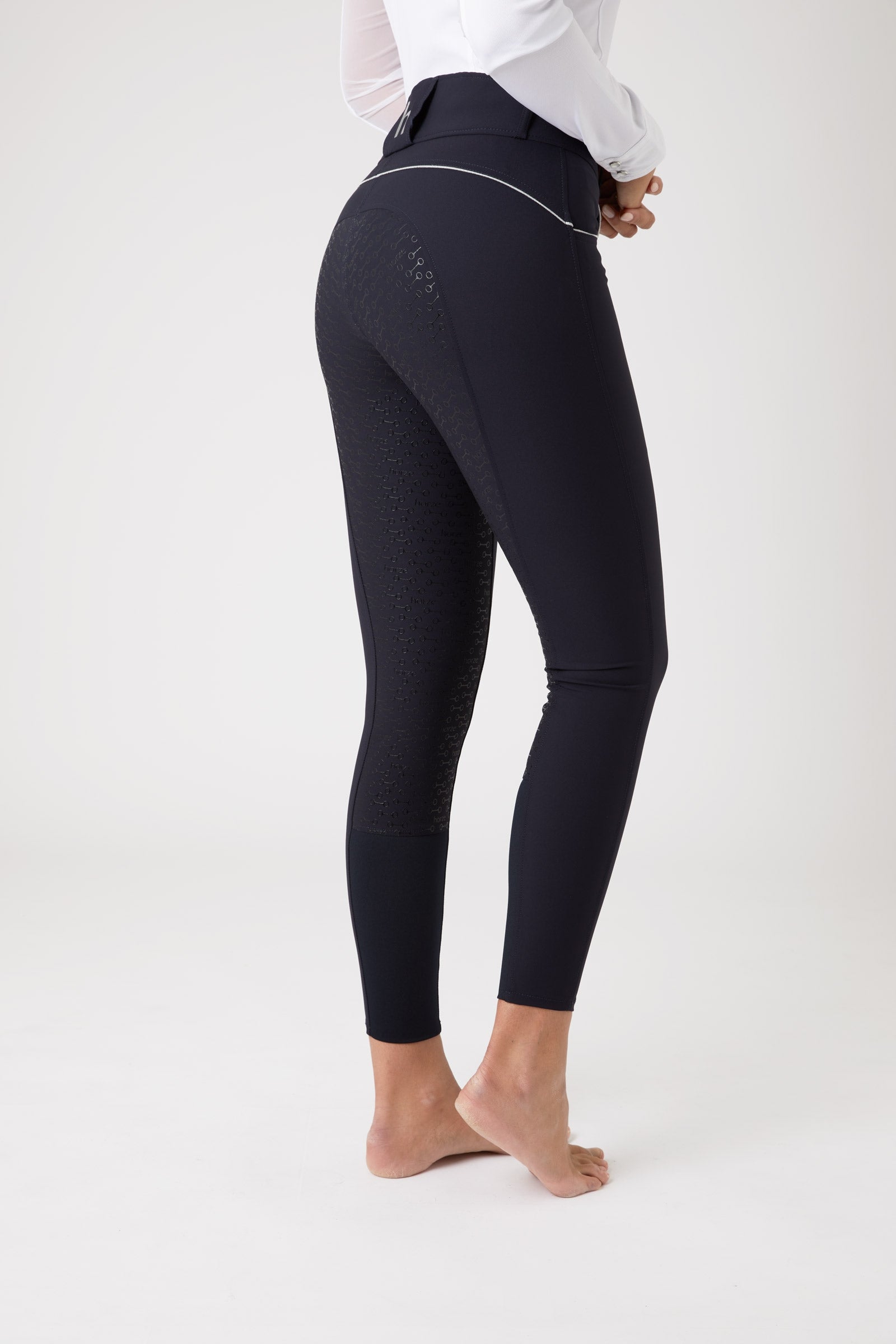 Horze Damskie bryczesy Aubrey z wysokim stanem i pełnym lejem silikonowym Womens Breeches