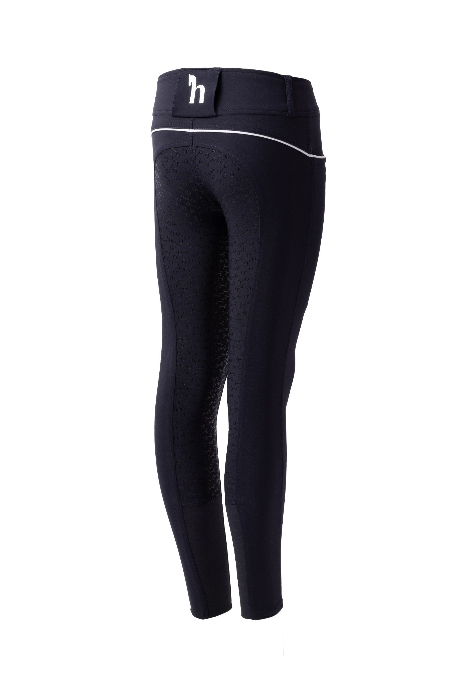 Horze Dziecięce bryczesy Aubrey z wysokim stanem i pełnym lejem silikonowym Odzież jeździecka dziecięca