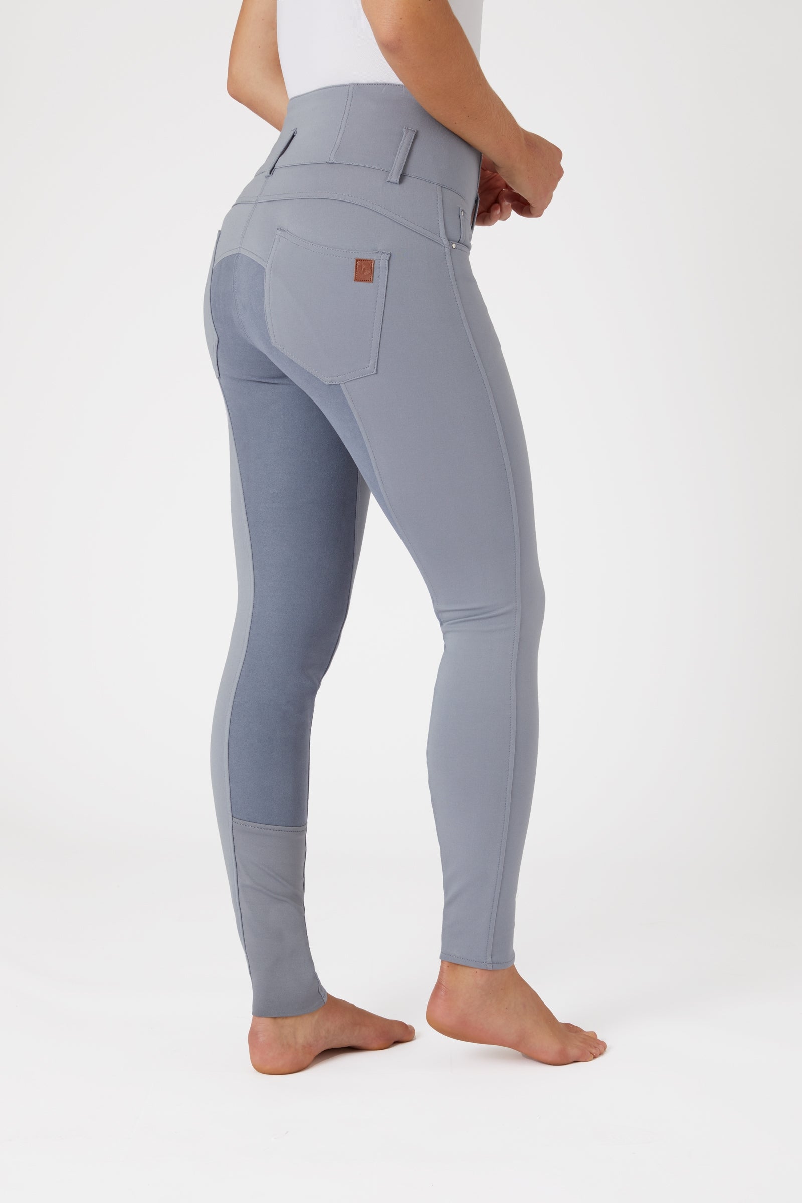Horze Damskie bryczesy Tara z wysokim stanem i pełnym lejem skórzanym Womens Breeches
