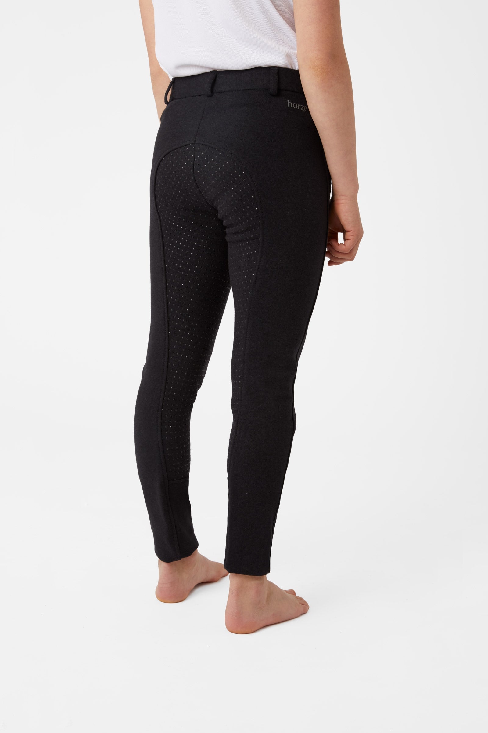 Horze Bryczesy dziecięce z pełnym lejem silikonowym Active Odzież jeździecka dziecięca