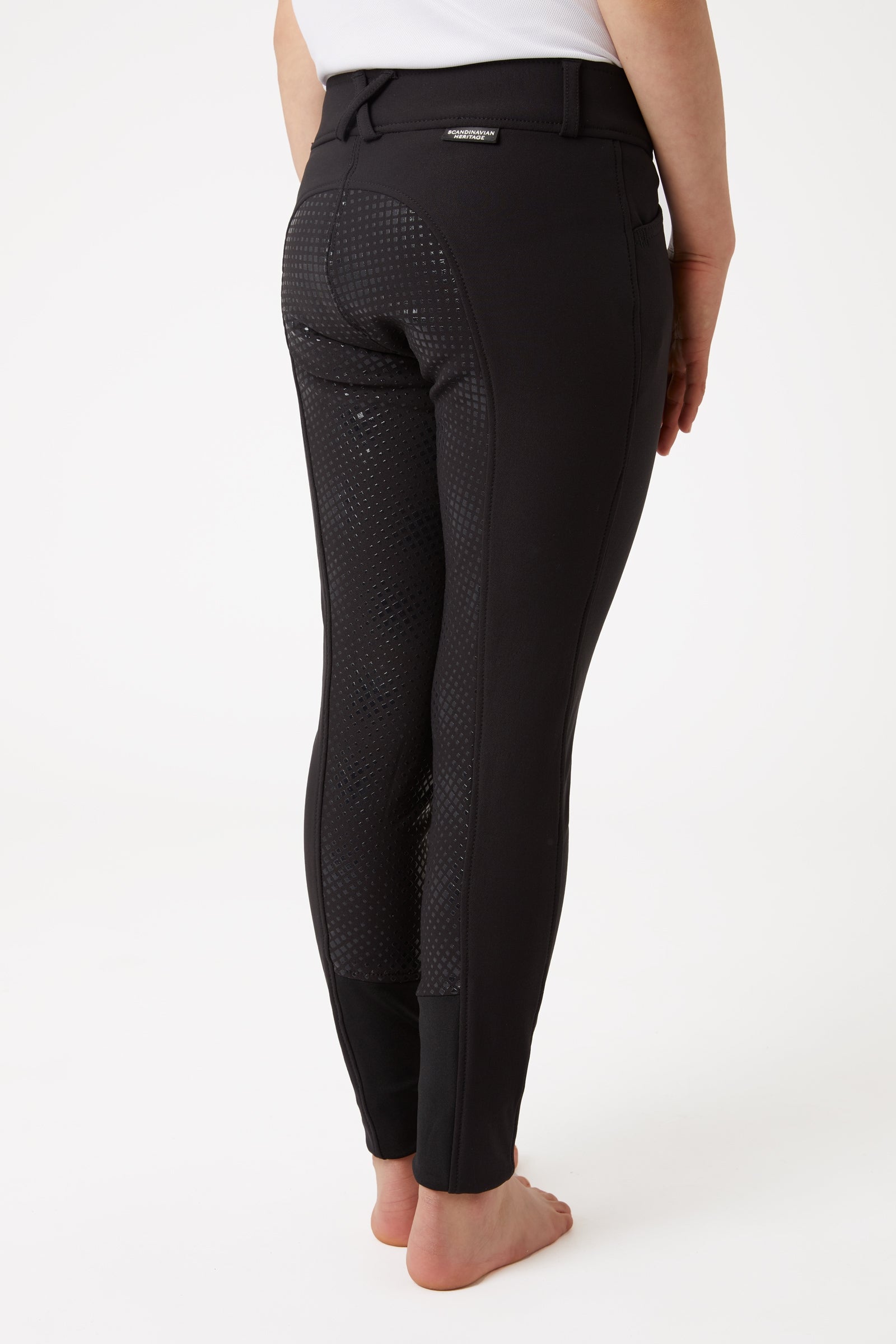 Horze Grand Prix dziecięce bryczesy z pełnym silikonowym lejem, UPF 50+ Odzież jeździecka dziecięca