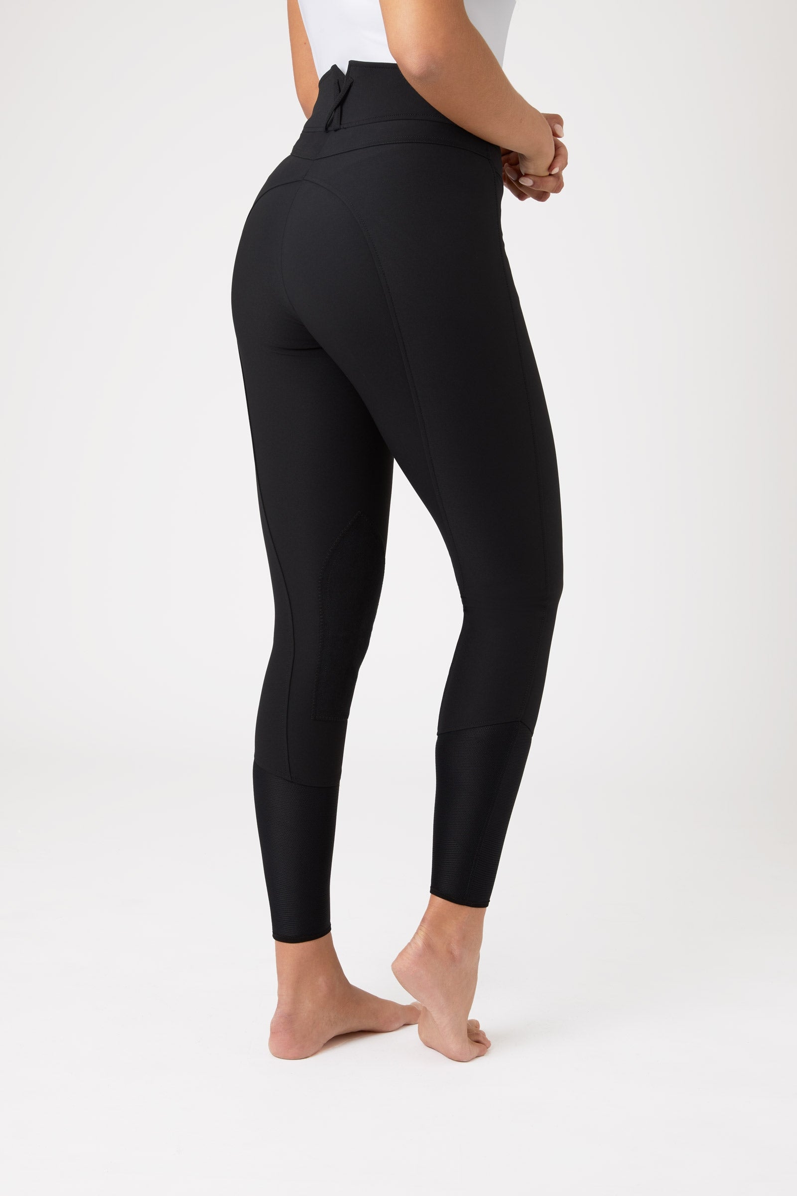 Horze Bryczesy damskie lekkie ze stretchem i skórzanym, lejem kolanowym Angelina Womens Breeches
