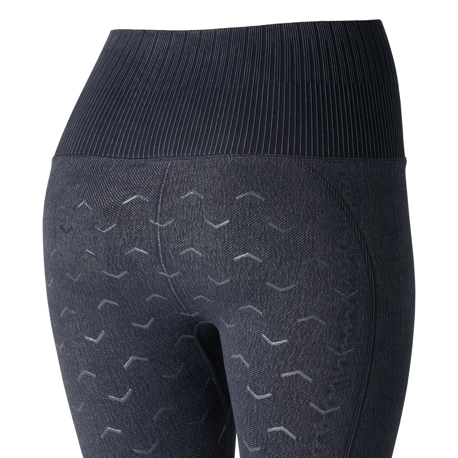 Horze Vanessa Women's Seamless Denim-Look Silicone Full Seat Tights Womens Breeches