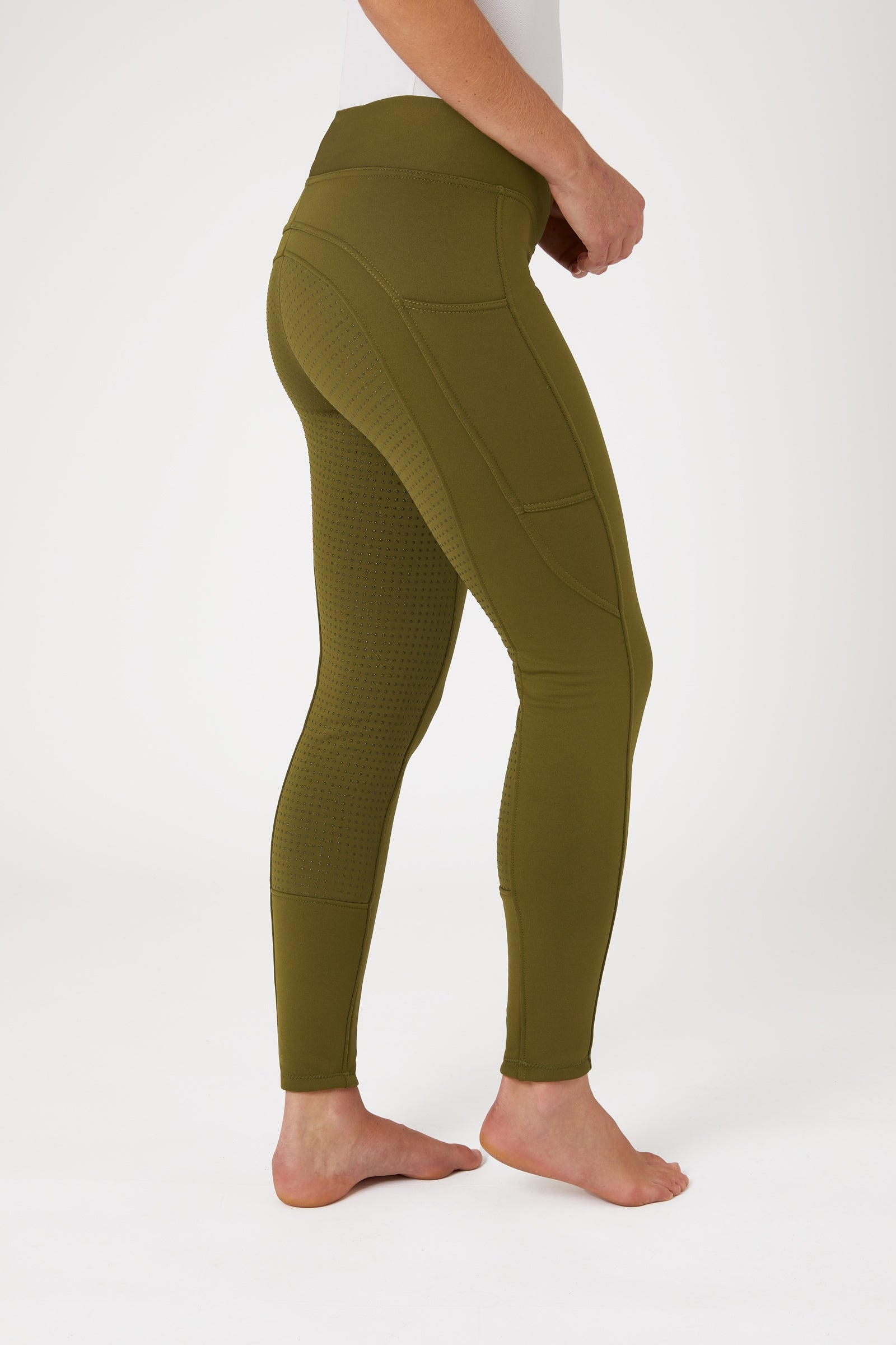 Horze Active Zimowe legginsy damskie z pełnym lejem i kieszenią Womens Breeches