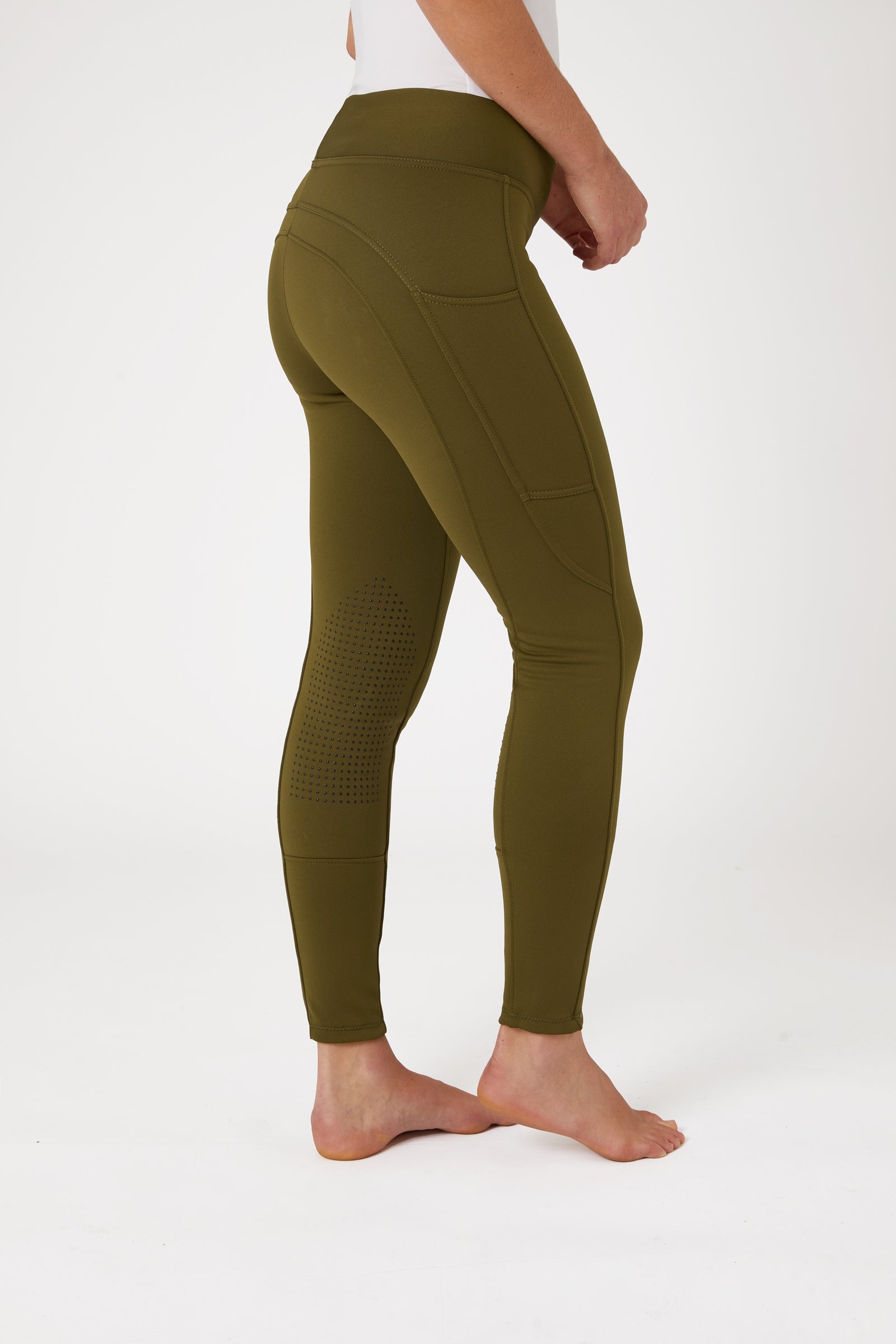 Horze Active Women's Knee Grip Winter Riding Tights with Phone Pocket Womens Breeches