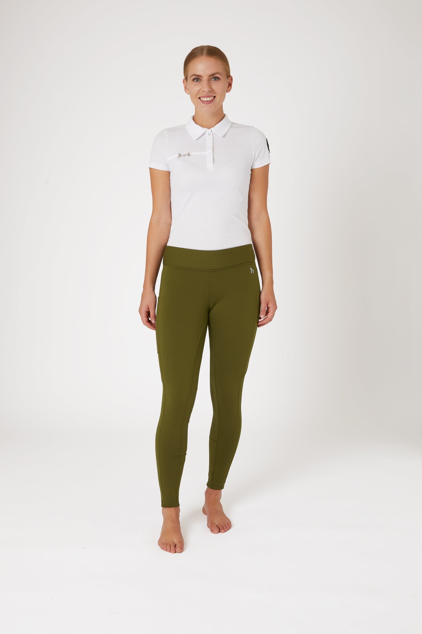 Horze Active Women's Knee Grip Winter Riding Tights with Phone Pocket Womens Breeches