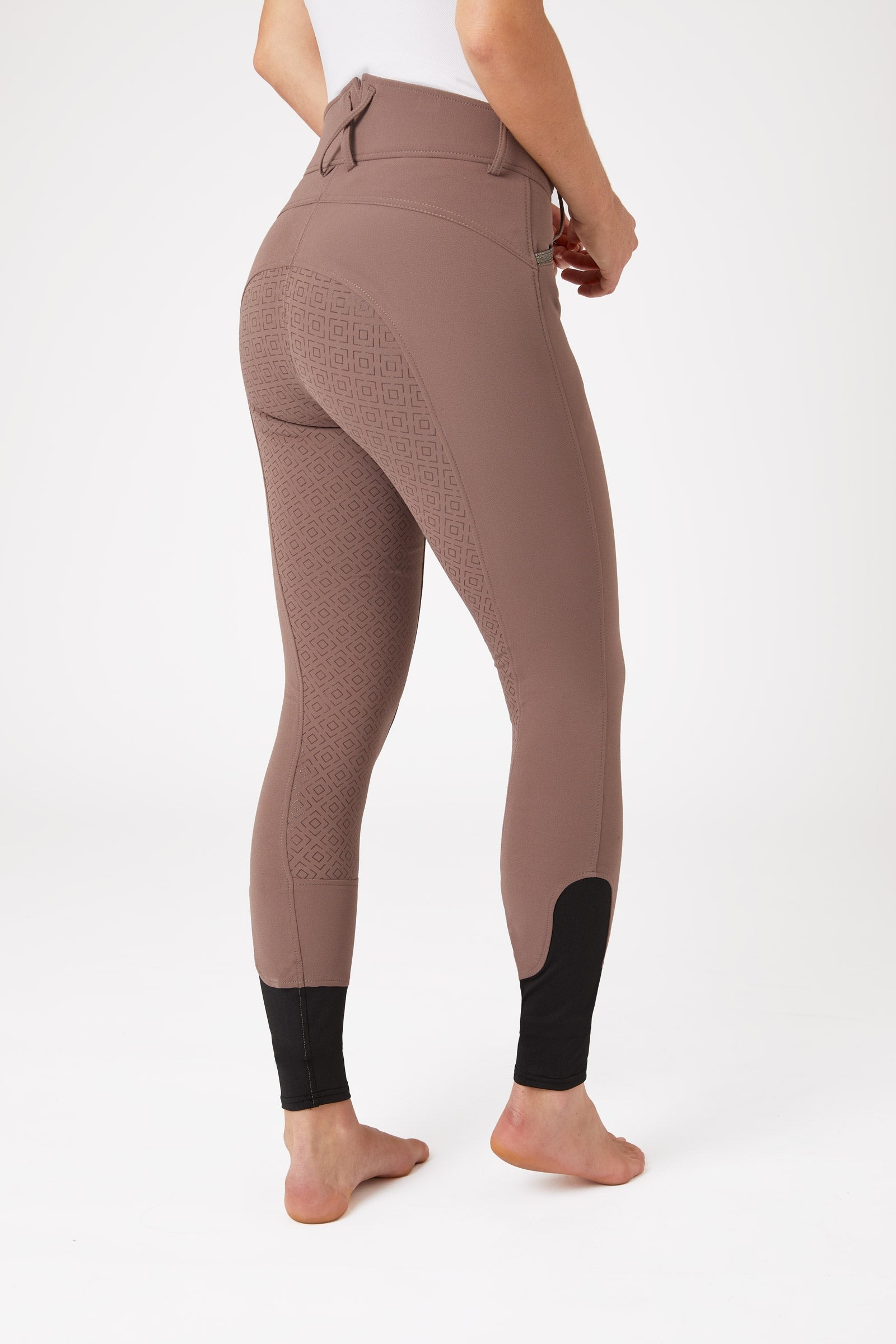 Horze Bryczesy damskie z wysokim stanem, silikonowym lejem i kieszenią z kryształkami Micro FS Womens Breeches