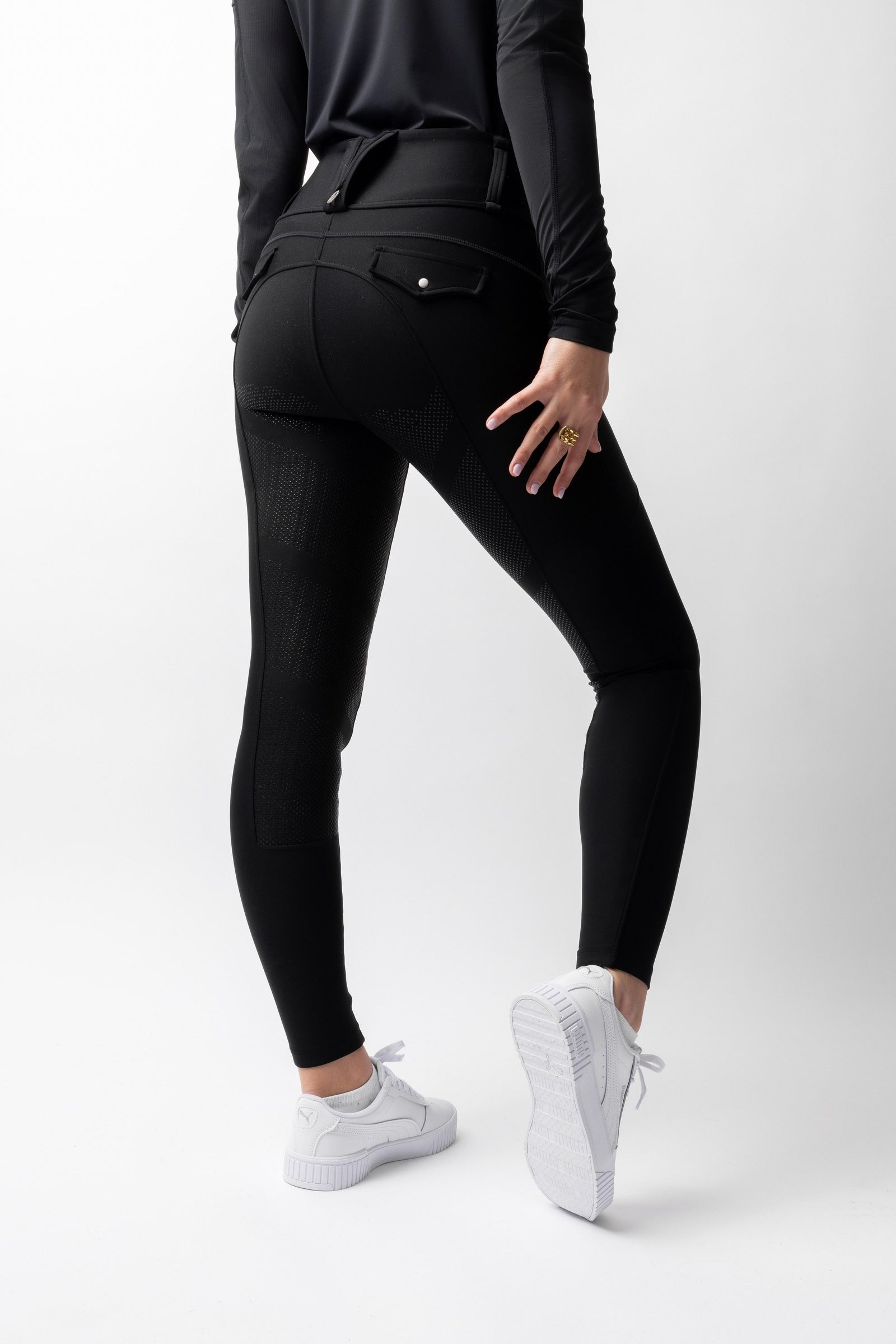 B Vertigo Chiara Bryczesy z pełnym lejem z kompresją i hybrydową konstrukcją Womens Breeches