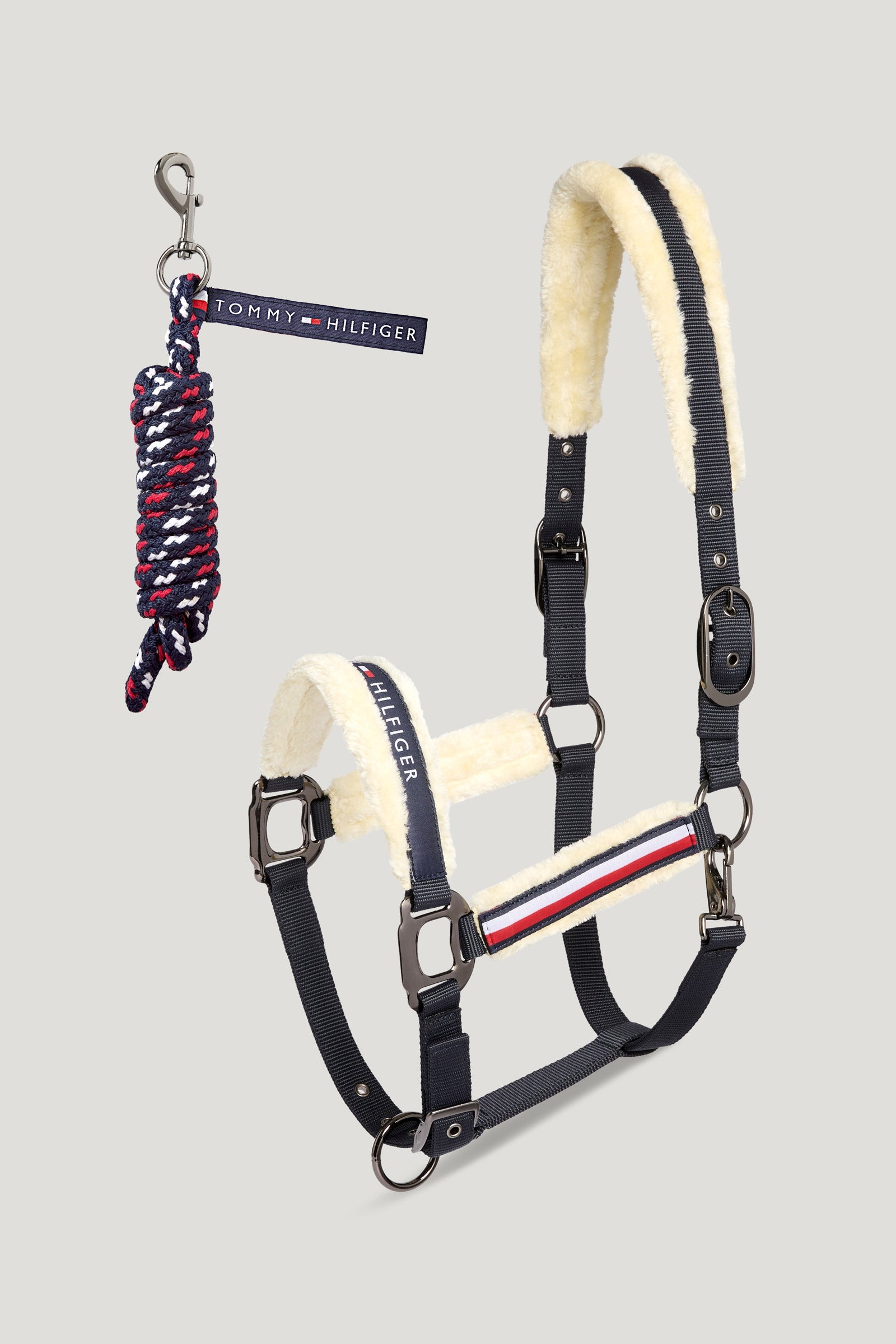 Tommy Hilfiger Equestrian Yale zestaw kantara ze sztucznym futrem i uwiązu Kantary i uwiązy