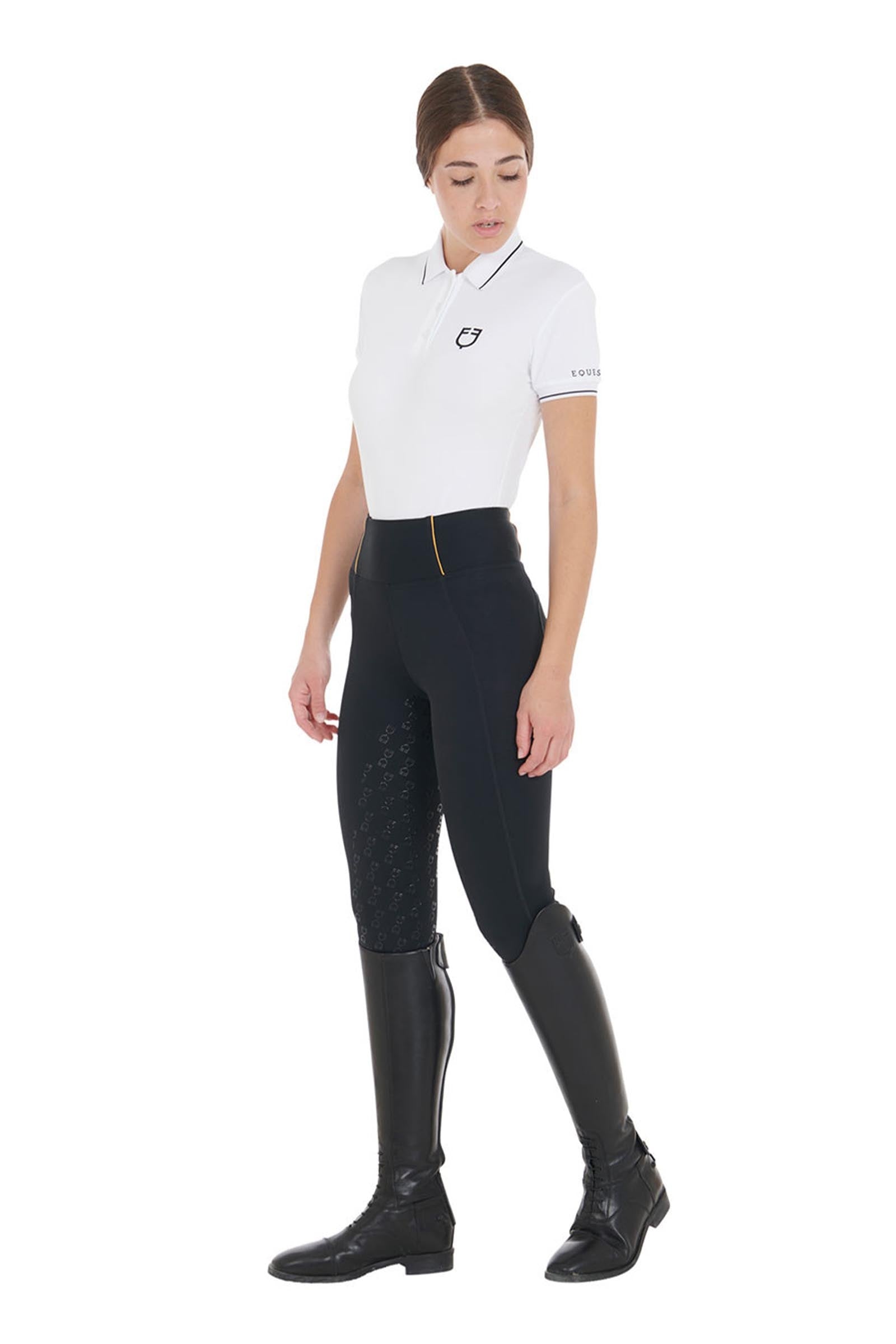 Equestro Women's Fleece Lining Full Grip Leggings Womens Breeches