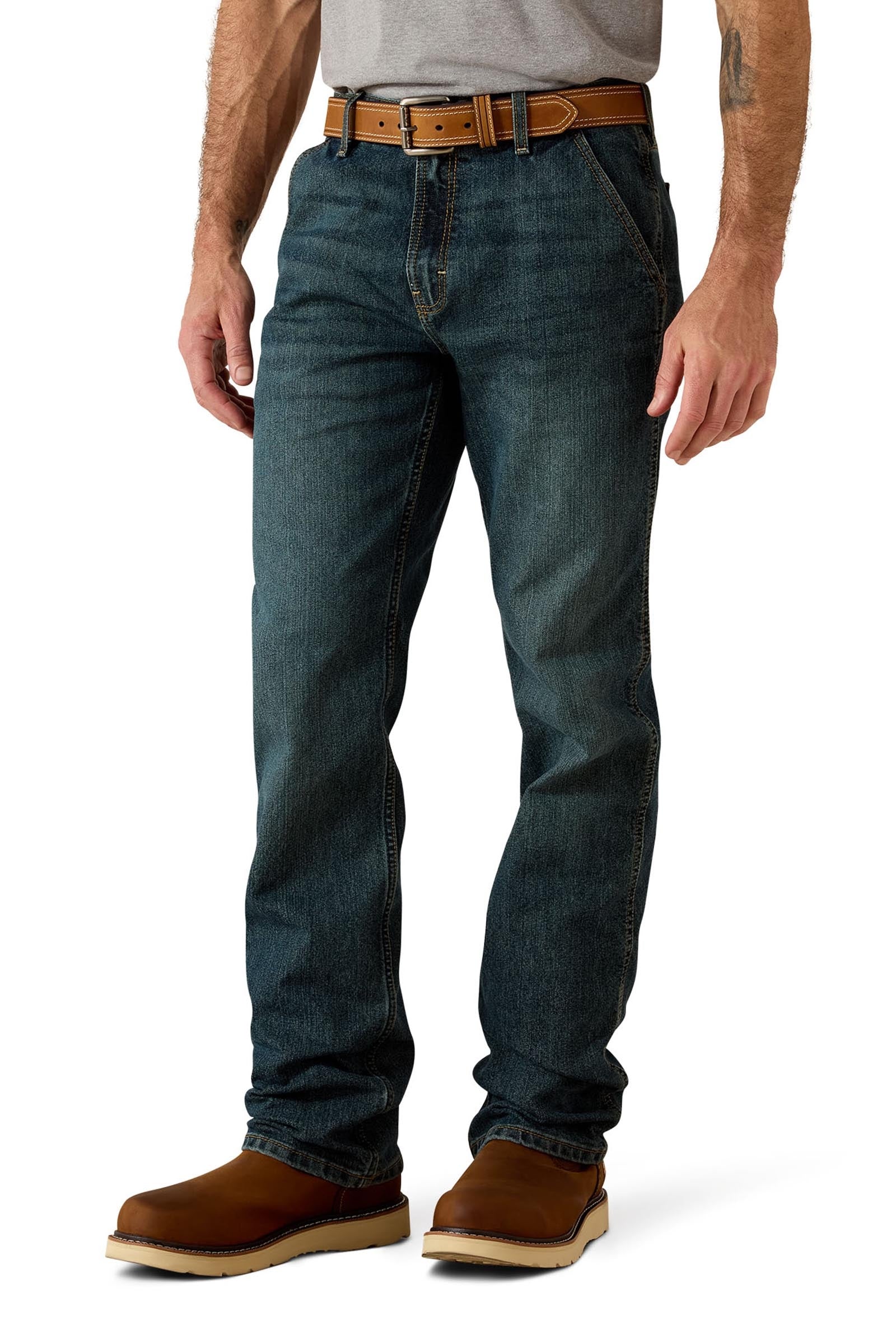 Ariat Rebar M7 Slim DuraStretch Workhorse Męskie robocze dżinsy o prostych nogawkach Odzież jeździecka męska