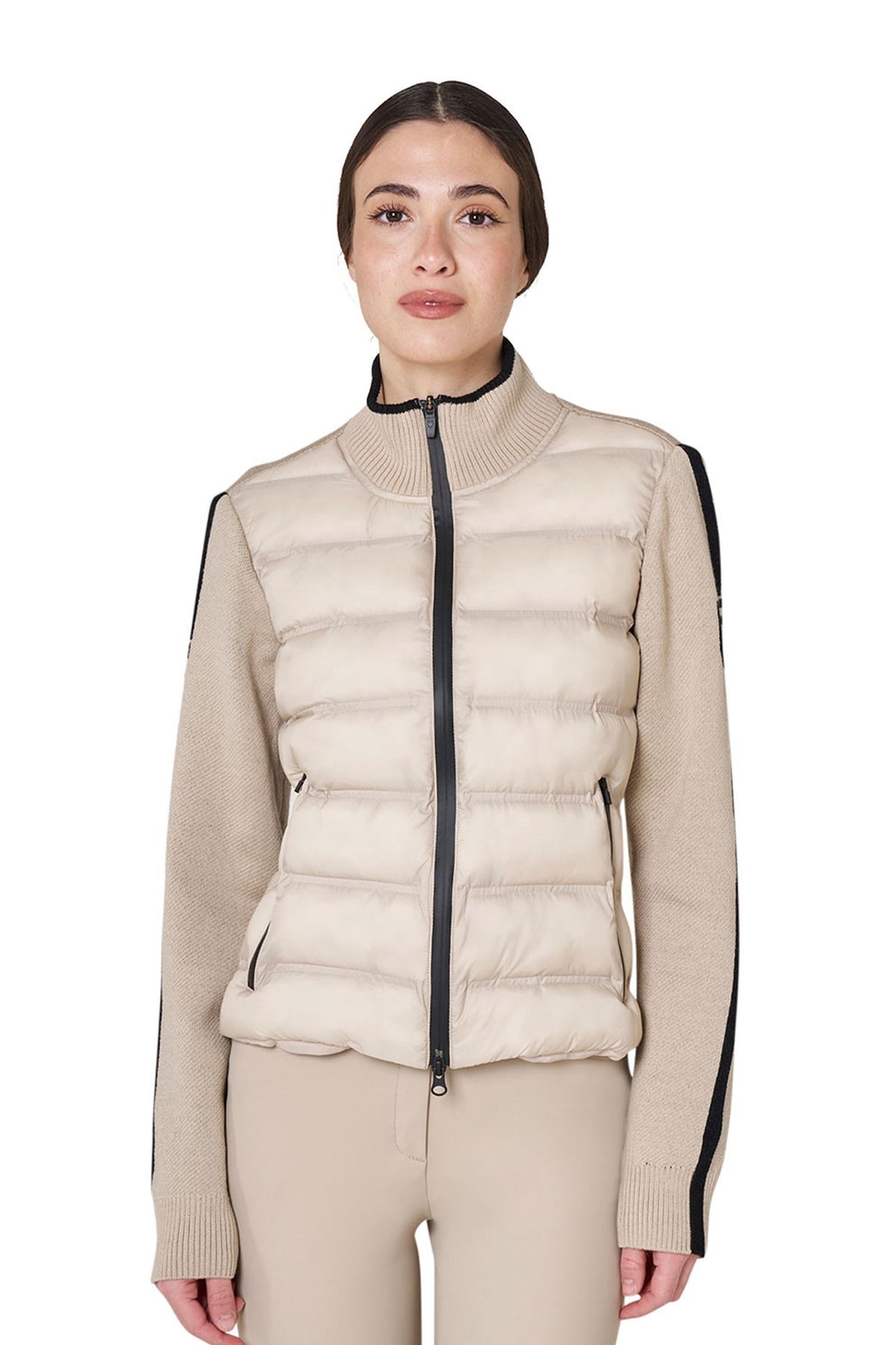 Equestro Women's Jacket in Nylon and Knit With Zip Women’s Riding Clothing