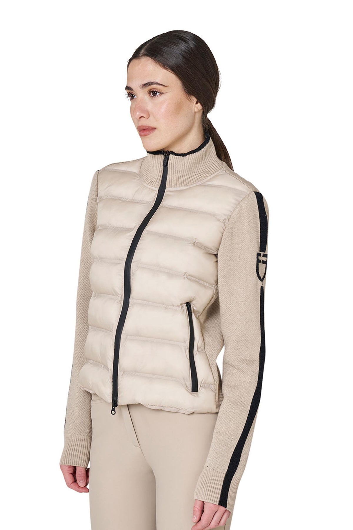 Equestro Women's Jacket in Nylon and Knit With Zip Women’s Riding Clothing