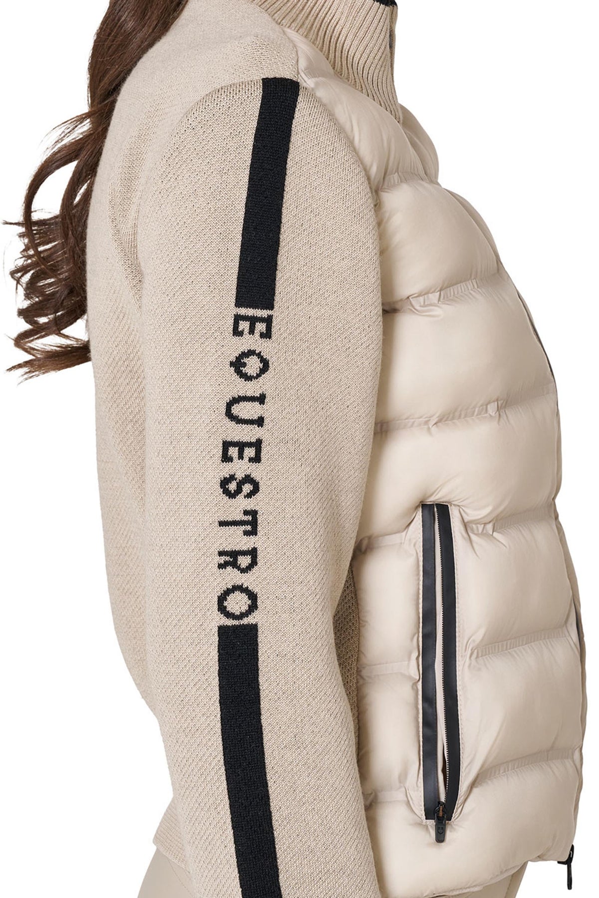 Equestro Women's Jacket in Nylon and Knit With Zip Women’s Riding Clothing