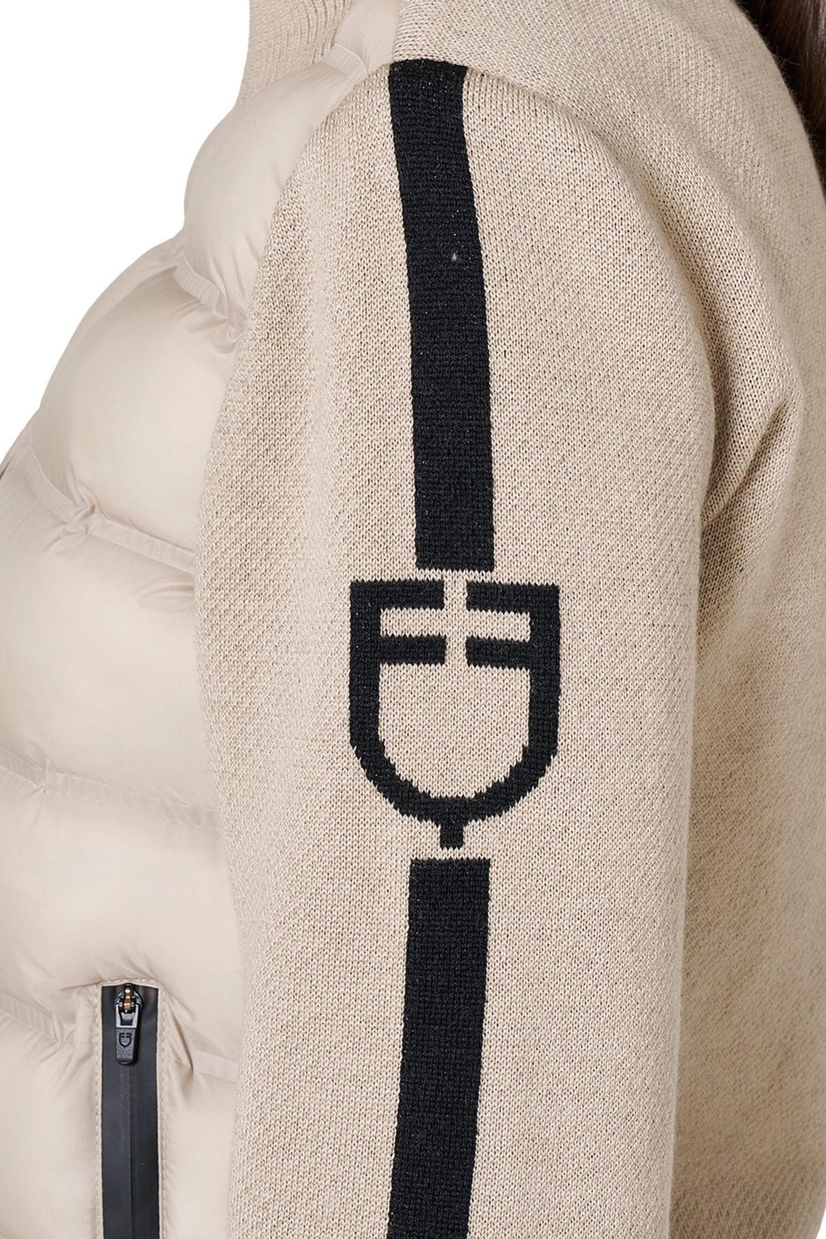 Equestro Women's Jacket in Nylon and Knit With Zip Women’s Riding Clothing
