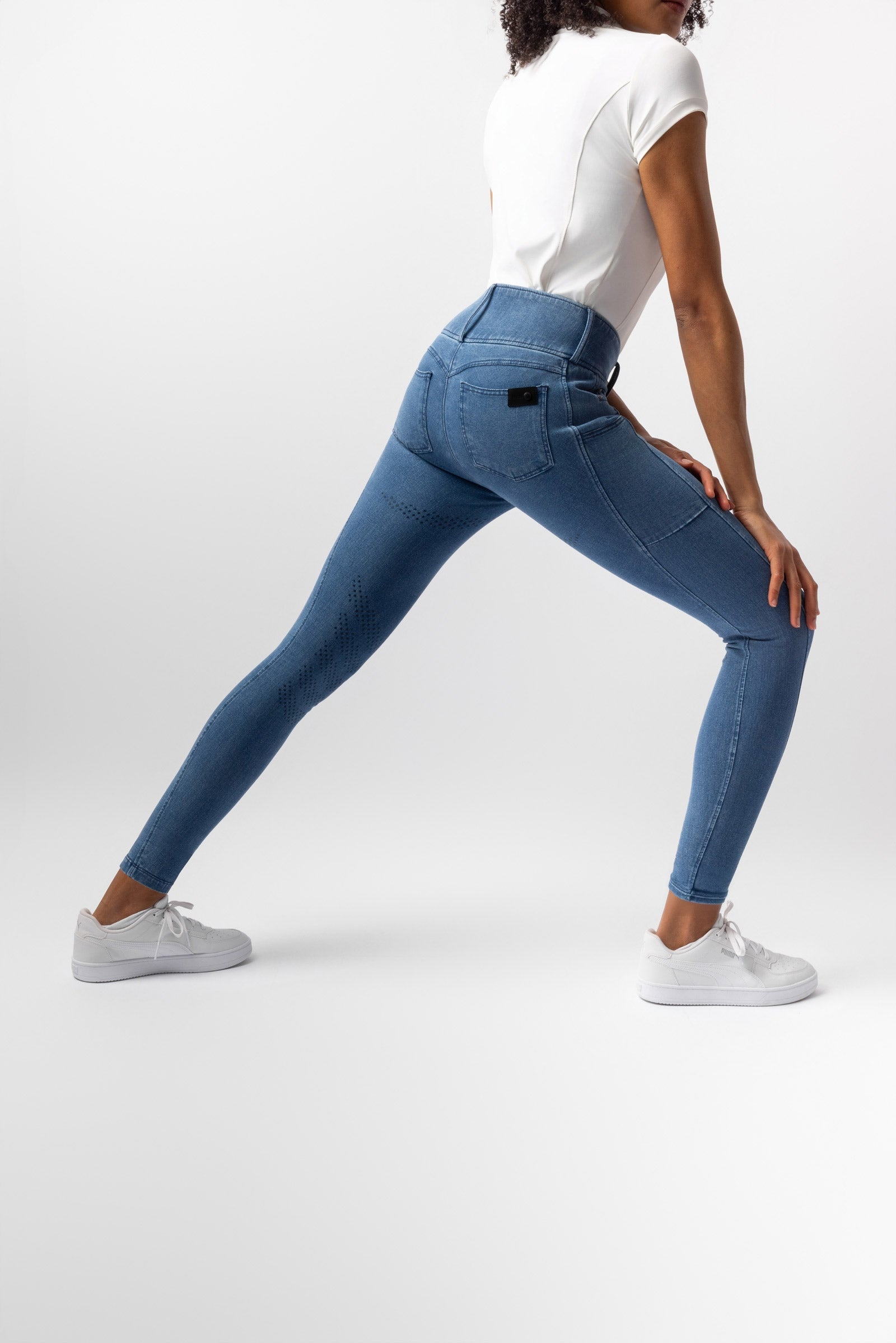 Horze Carolyn Women´s Denim Full Grip Breeches Womens Breeches