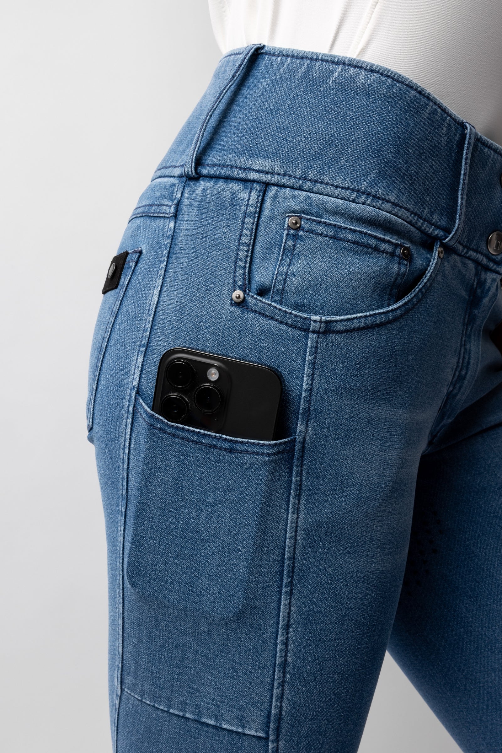 Horze Carolyn Women´s Denim Full Grip Breeches Womens Breeches