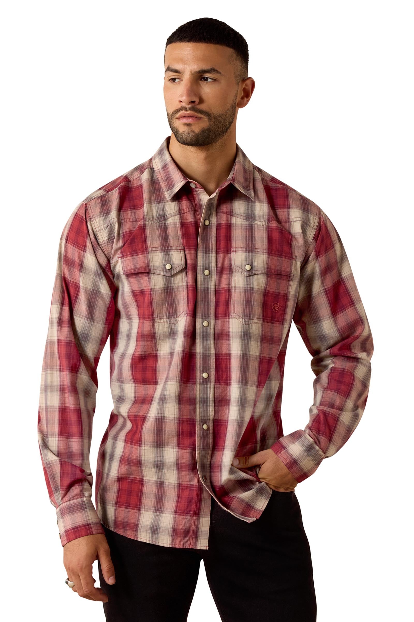 Ariat Retro Hawthorne męska dopasowana koszula z napami Odzież jeździecka męska