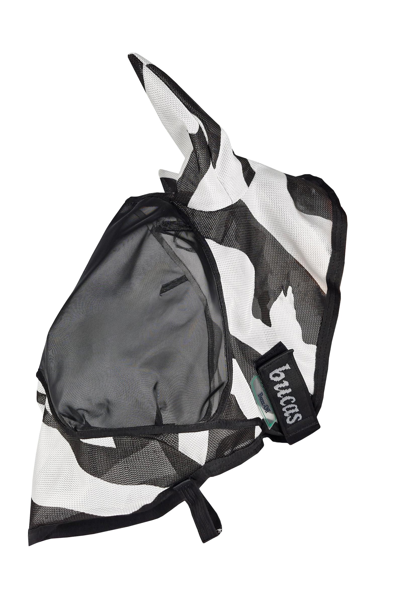 Bucas Buzz-Off Zebra Deluxe Maska frędzle dla konia Ochrona koni przed owadami