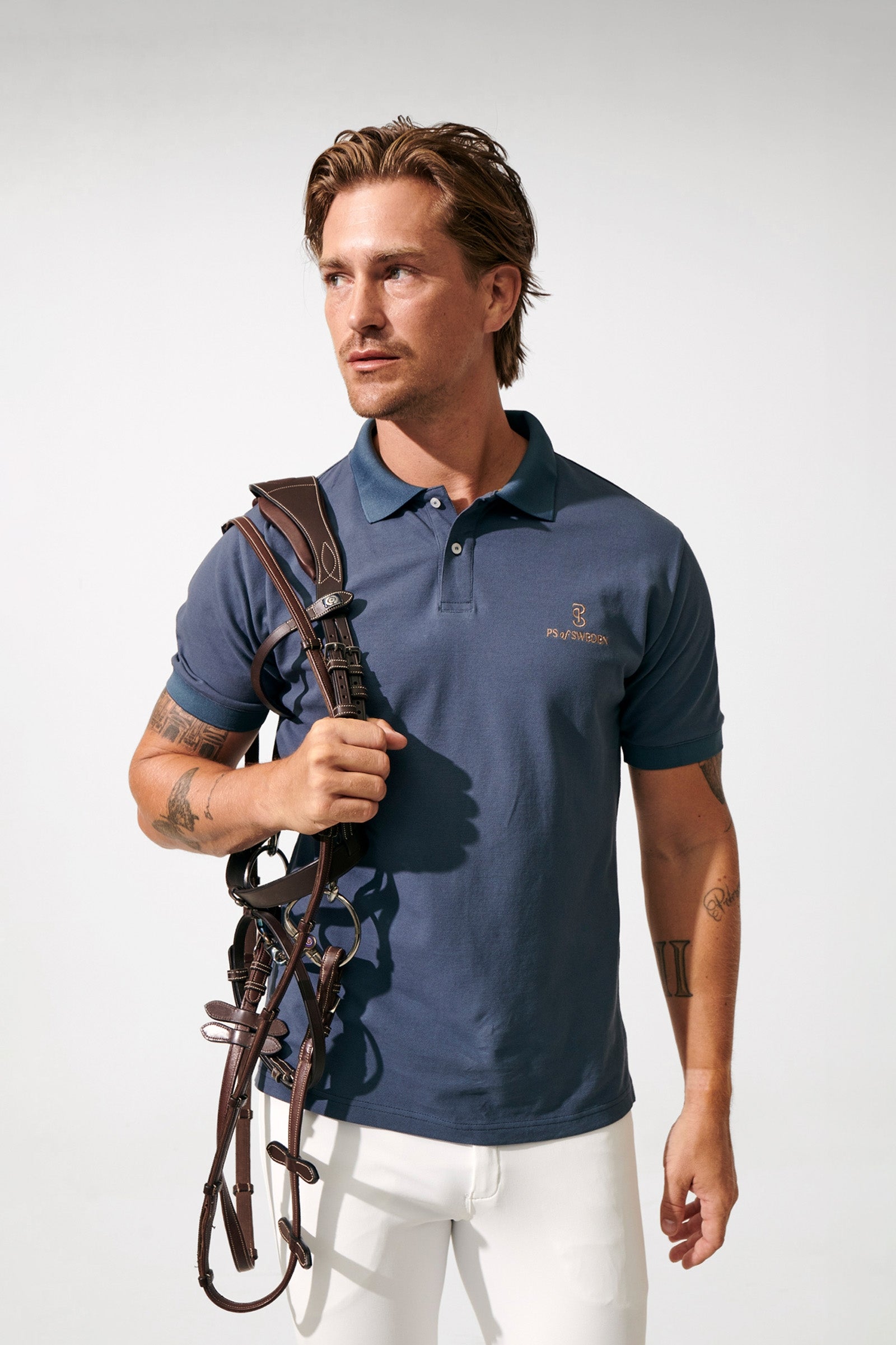 PS of Sweden Lucas Men´s Pique Polo Shirt Odzież jeździecka męska