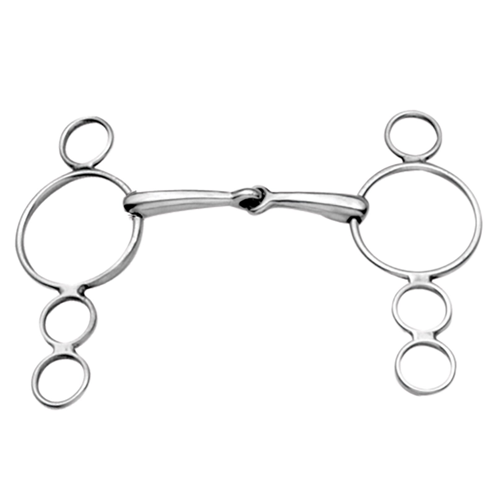 Korsteel Stainless Steel Jointed 3 Ring Dutch Gag Bit Wędzidła