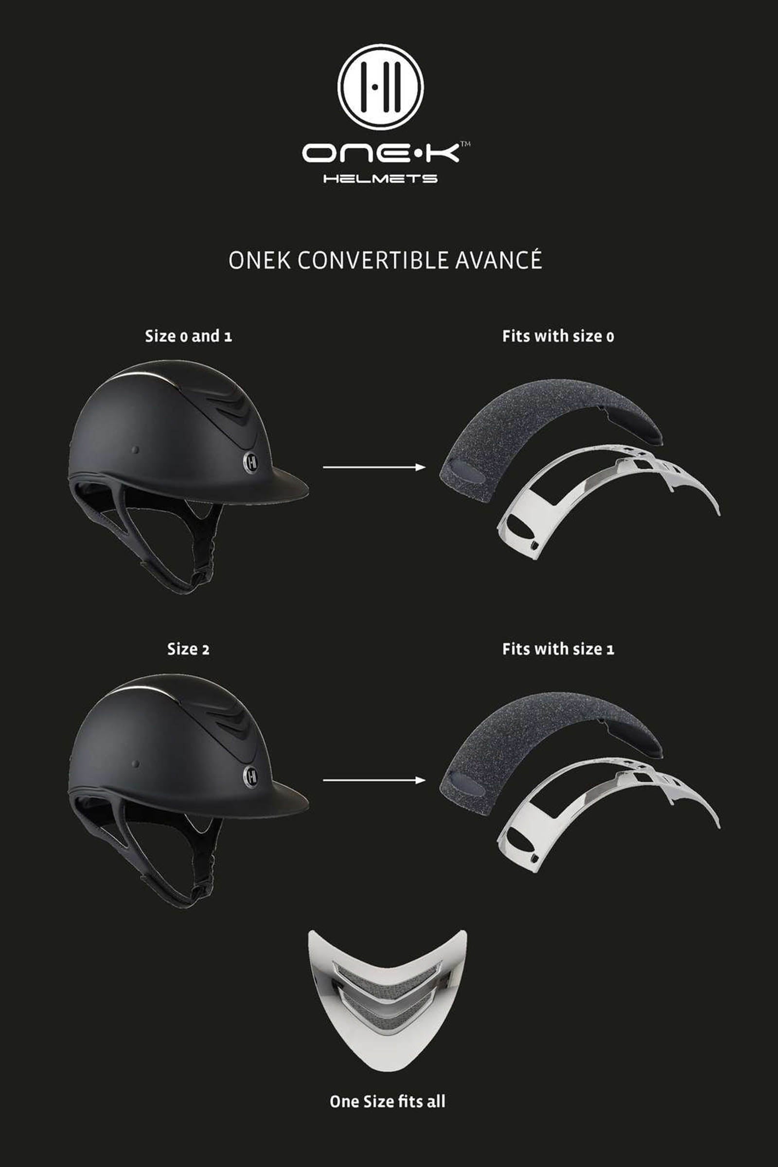 OneK Avance Convertible Glossy Kask jeździecki Kaski i kamizelki jeździeckie