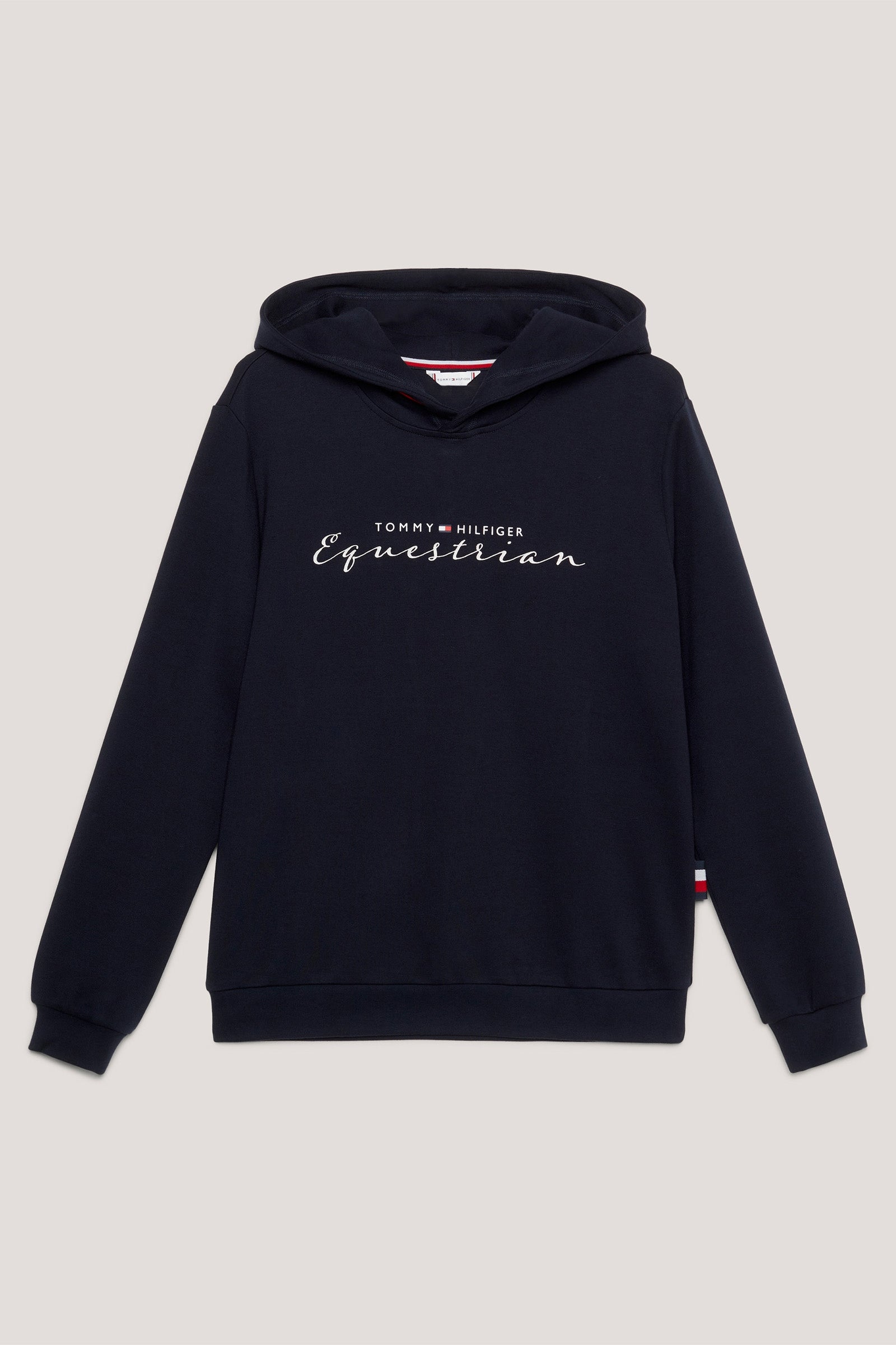 Tommy Hilfiger Equestrian Damska bluza z kapturem z graficznym logo Metallic Logo Odzież jeździecka damska