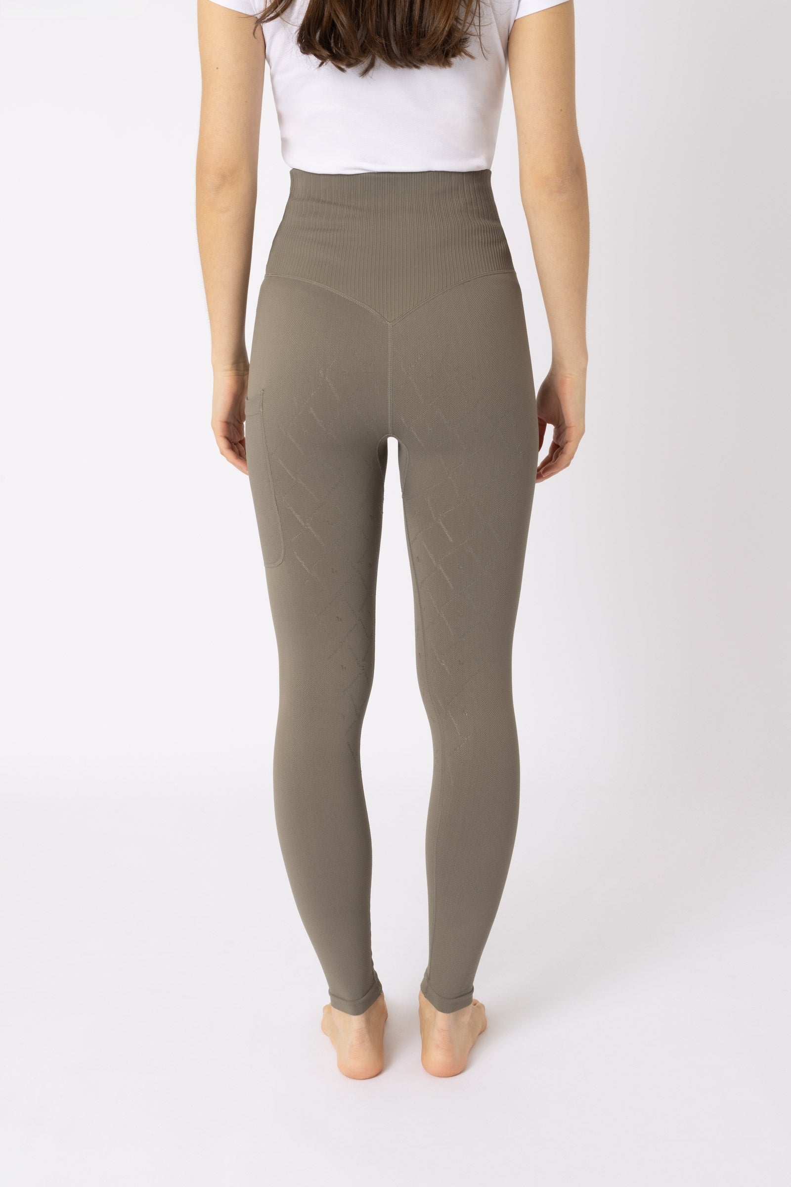 Horze Janine Women's Seamless Full Grip Tights with phone Pocket Womens Breeches