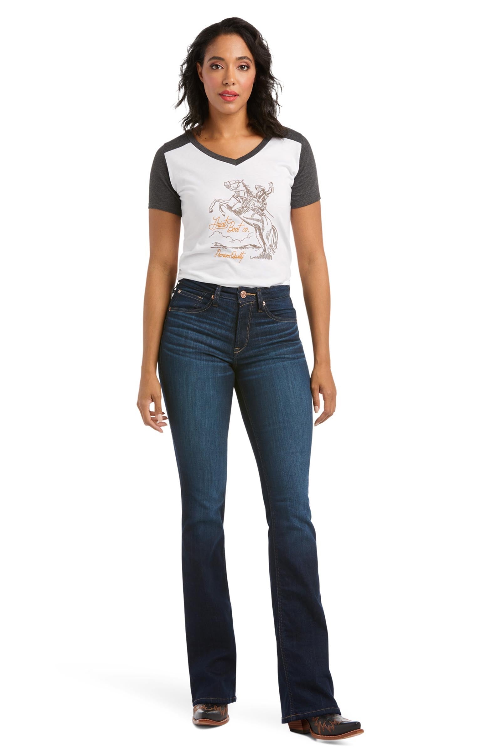 Ariat Real High Rise Ballary Boots Cut Women's Jeans Womens Breeches