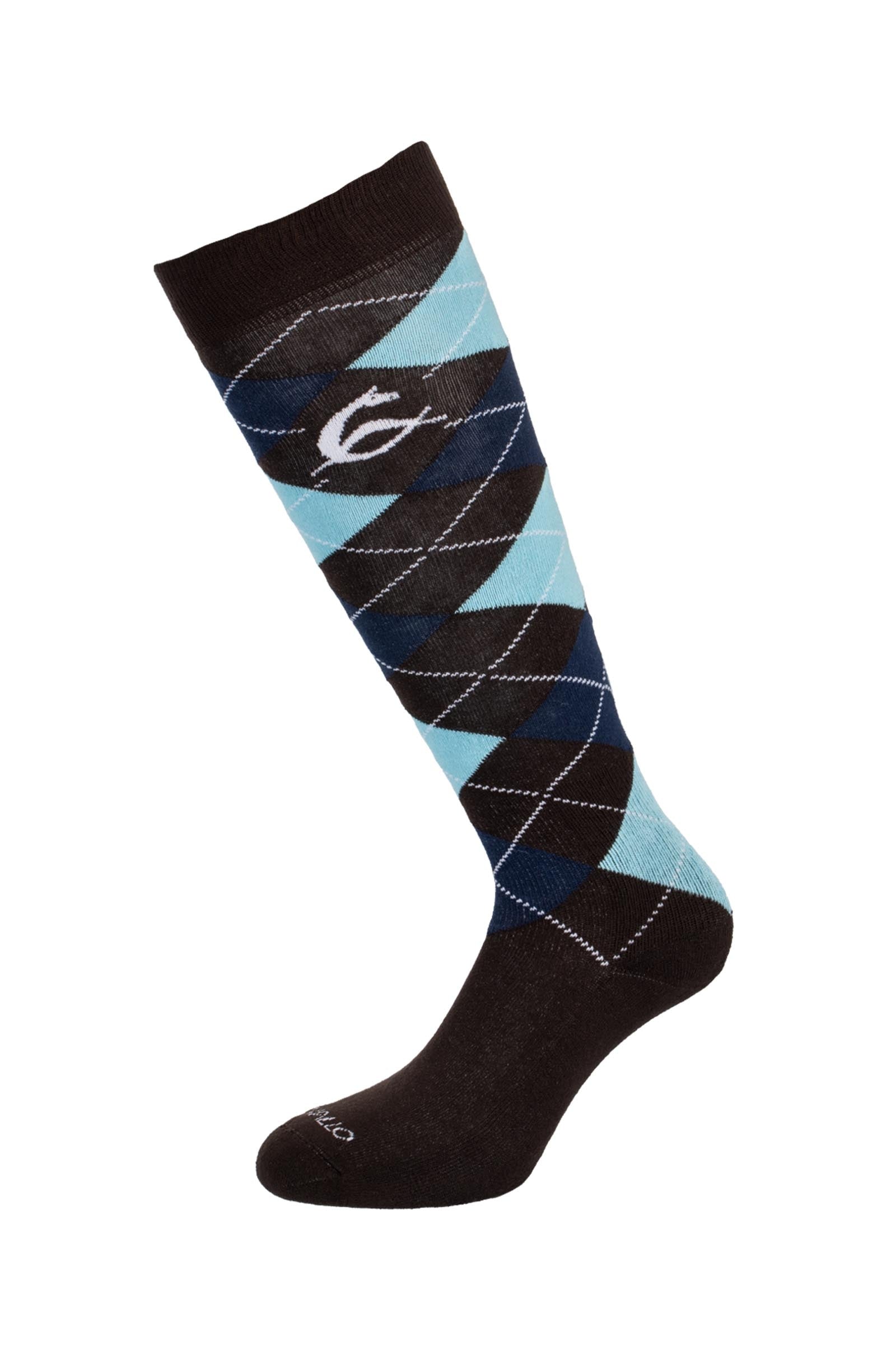 Acavallo Diamond Pattern Cotton Socks Podkolanówki jeździeckie