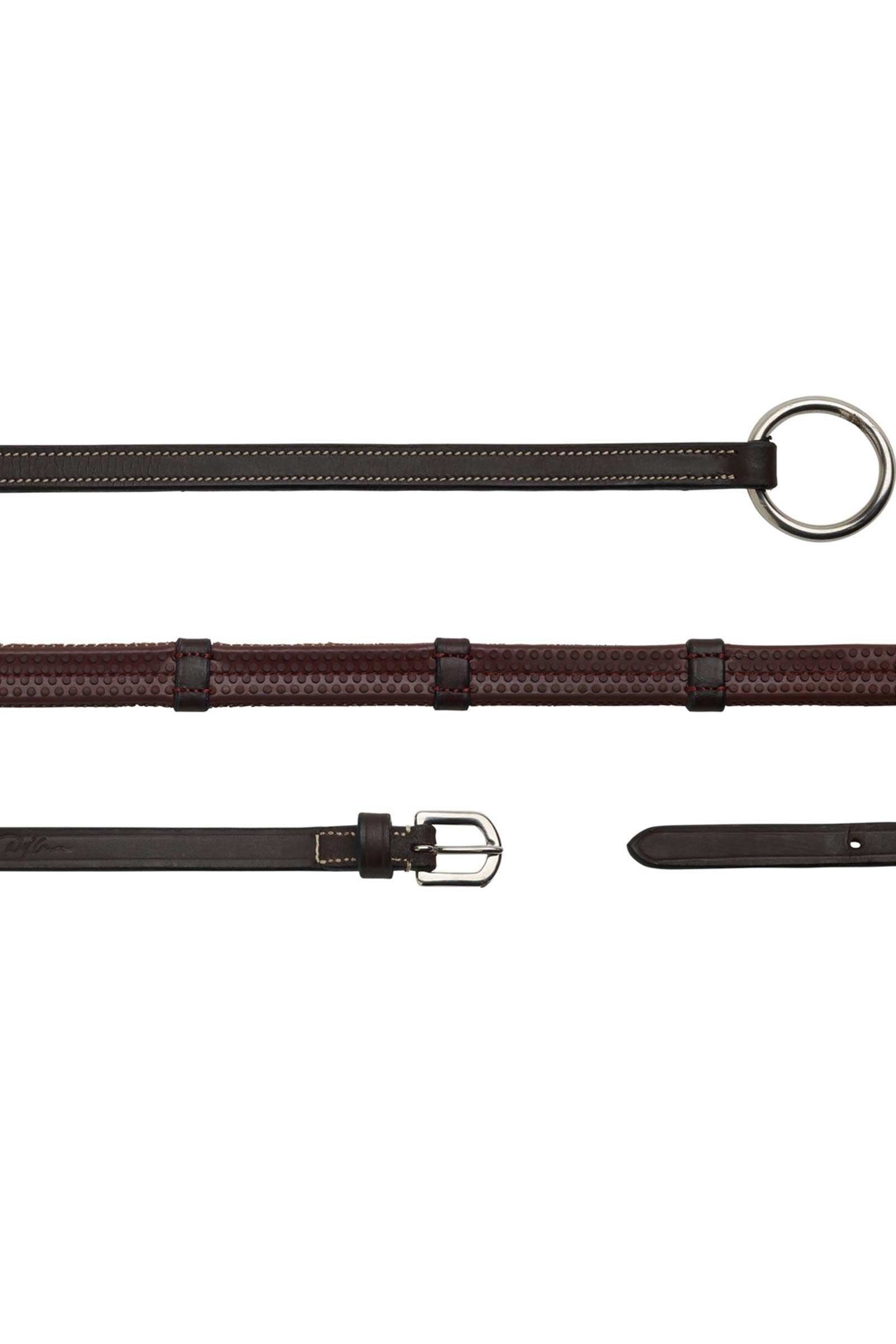 Dy'on Working 1/2" Rubber Reins With 7 Leather Stops Bridles & Reins