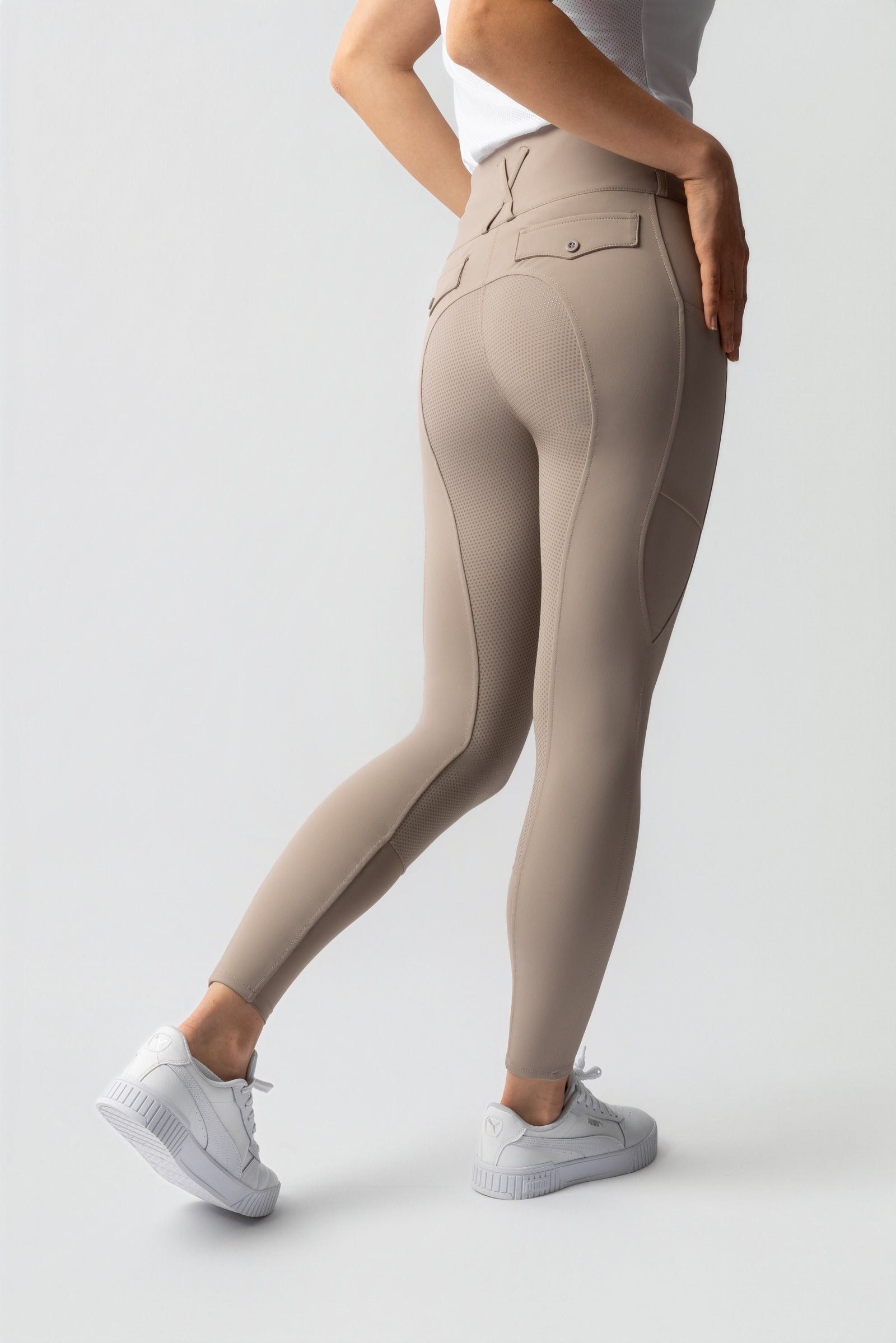 Horze Leonie damskie bryczesy z pełnym silikonowym lejem UPF 40+ Womens Breeches